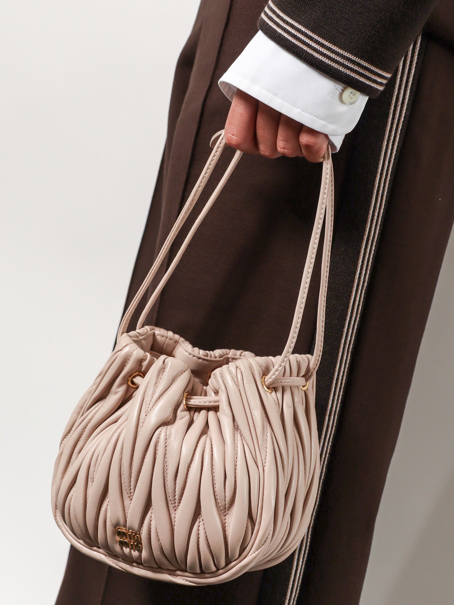 Miu Miu Matelassé Leather Bucket Bag