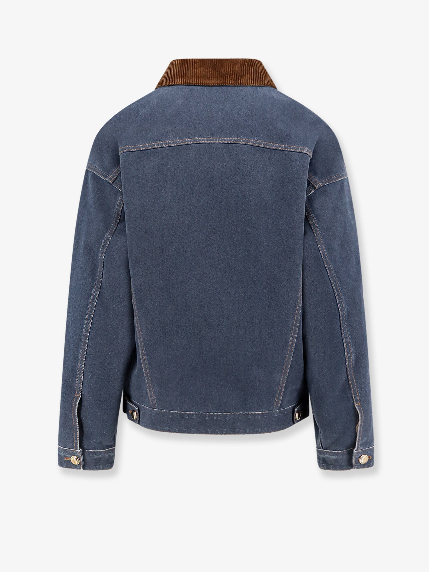 Miu Miu Denim Padded Jacket With Corduroy Collar
