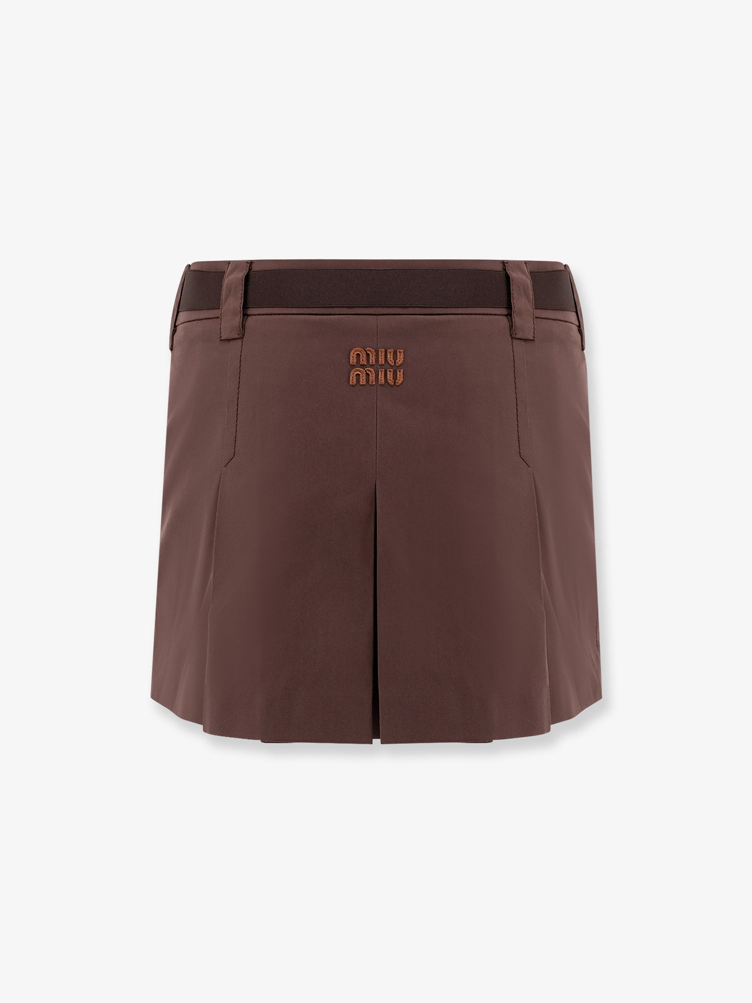 Miu Miu Panama Pleated Mini Skirt With Belt
