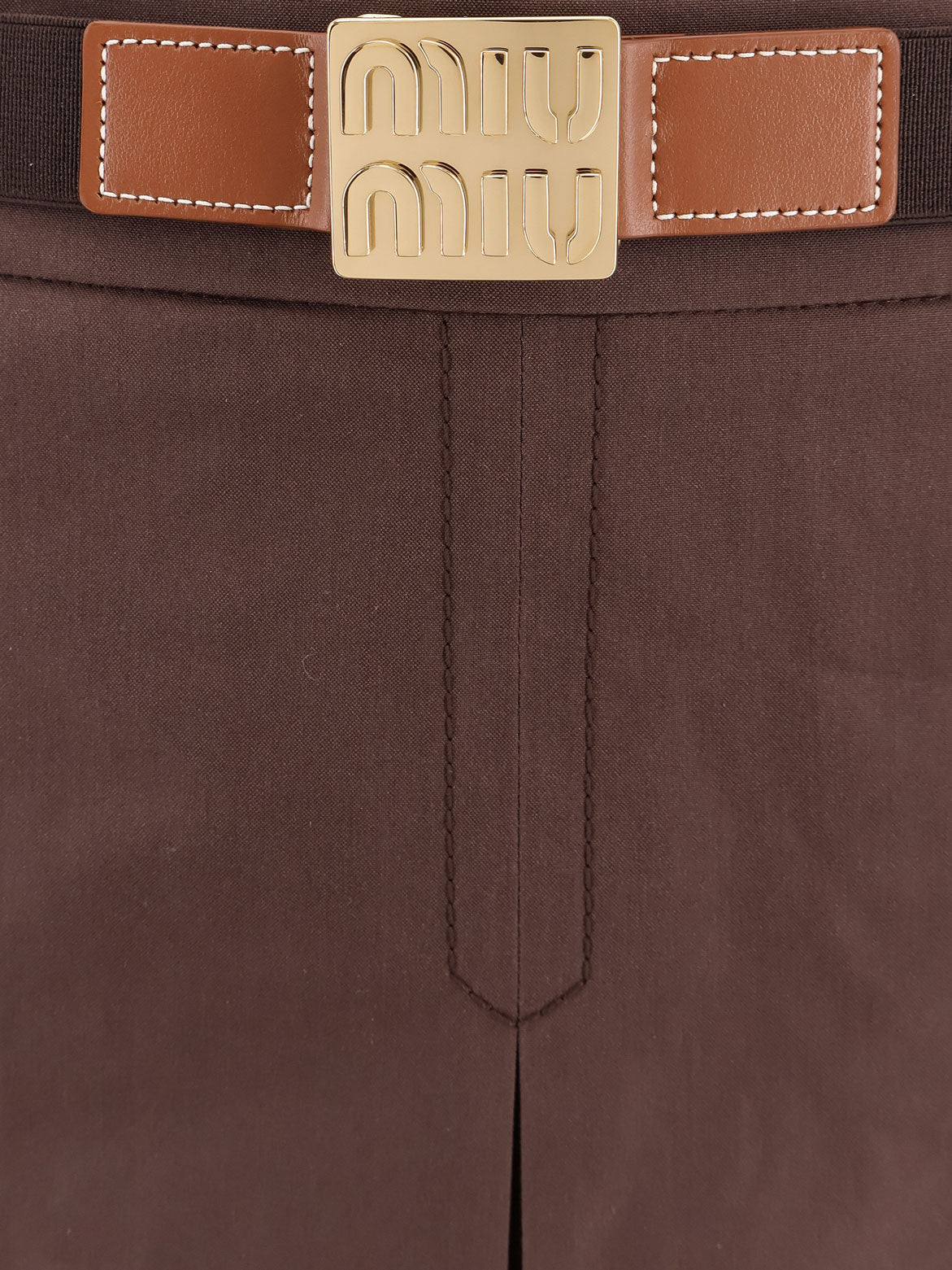 Miu Miu Panama Pleated Mini Skirt With Belt