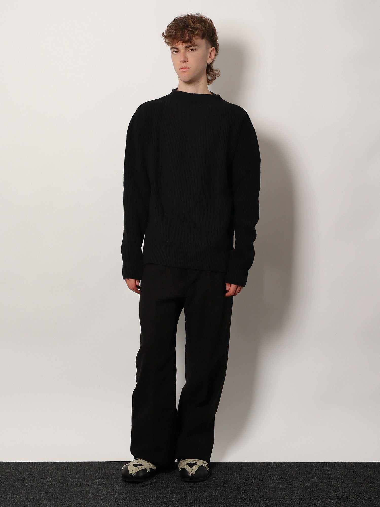 Rick Owens Fisherman Round Neck Virgin Wool Sweater