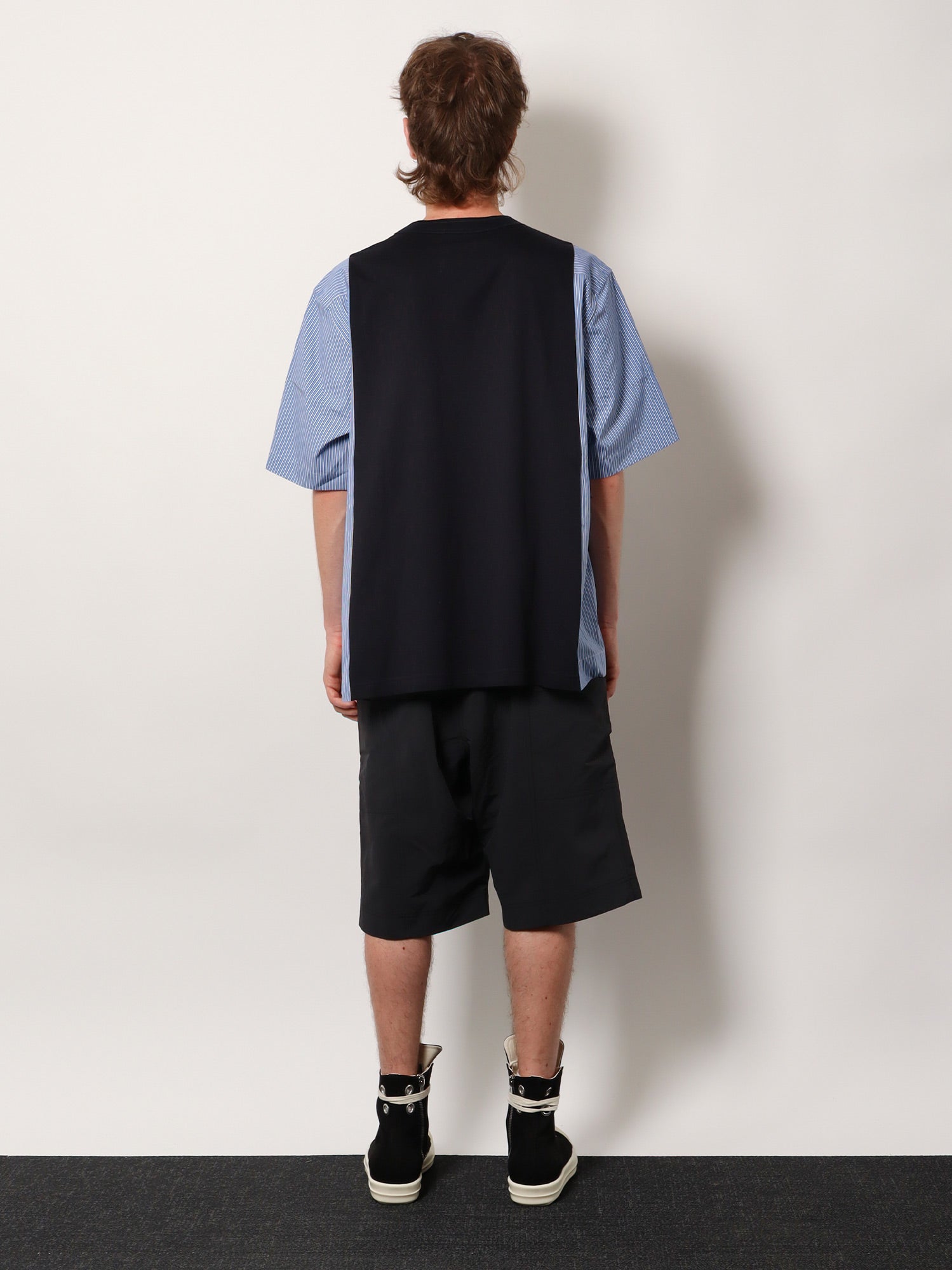 Sacai Cotton Jersey T-shirt With Popeline Inserts