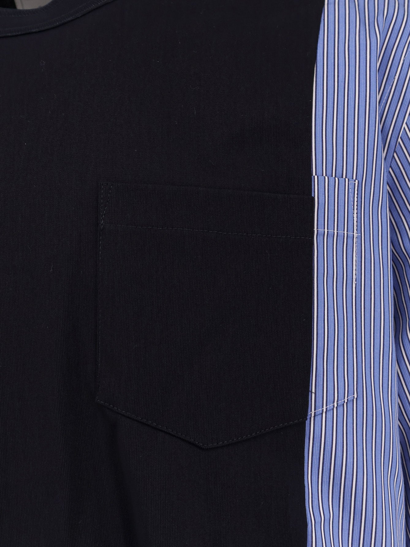 Sacai Cotton Jersey T-shirt With Popeline Inserts