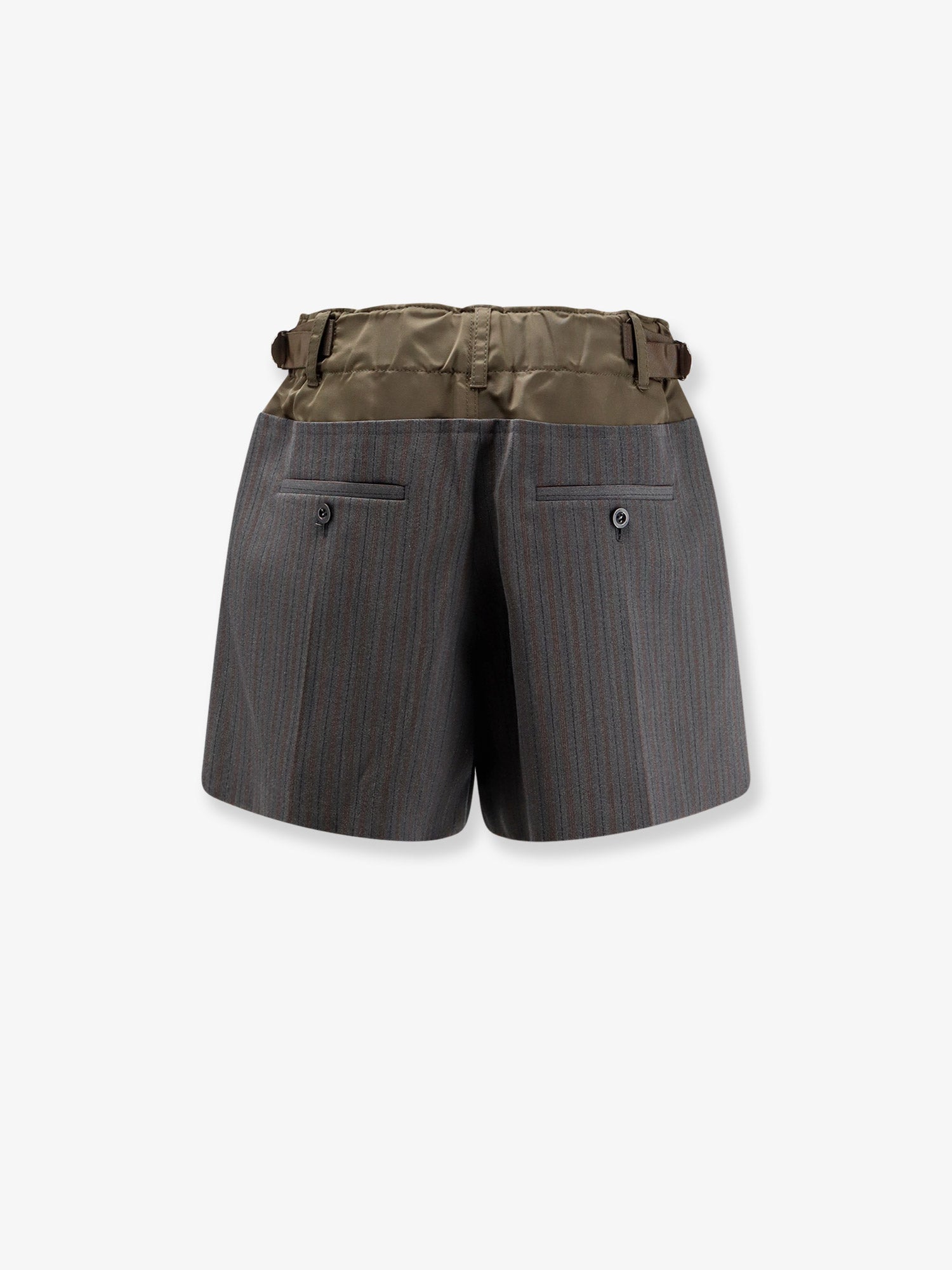 Sacai Wool Shorts With Nylon Details