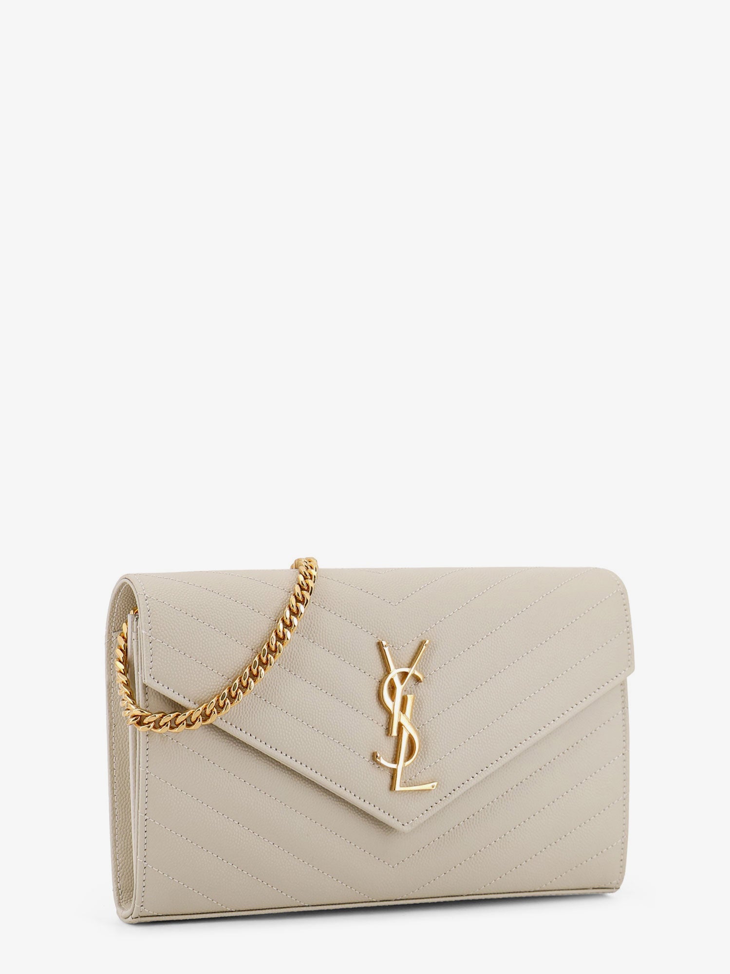 Saint Laurent Leather Crossbody Bag With Metal Cassandre Logo