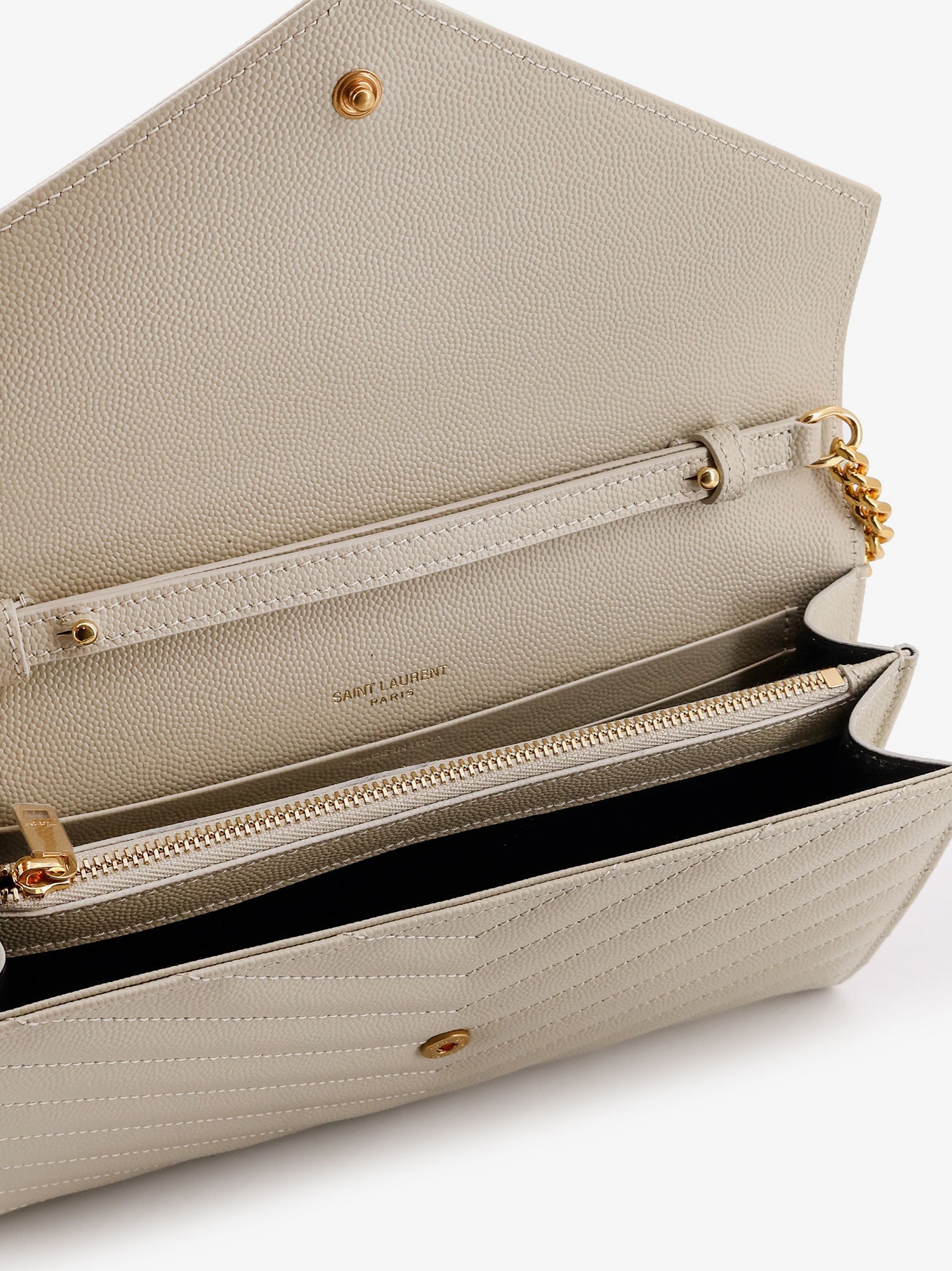 Saint Laurent Leather Crossbody Bag With Metal Cassandre Logo