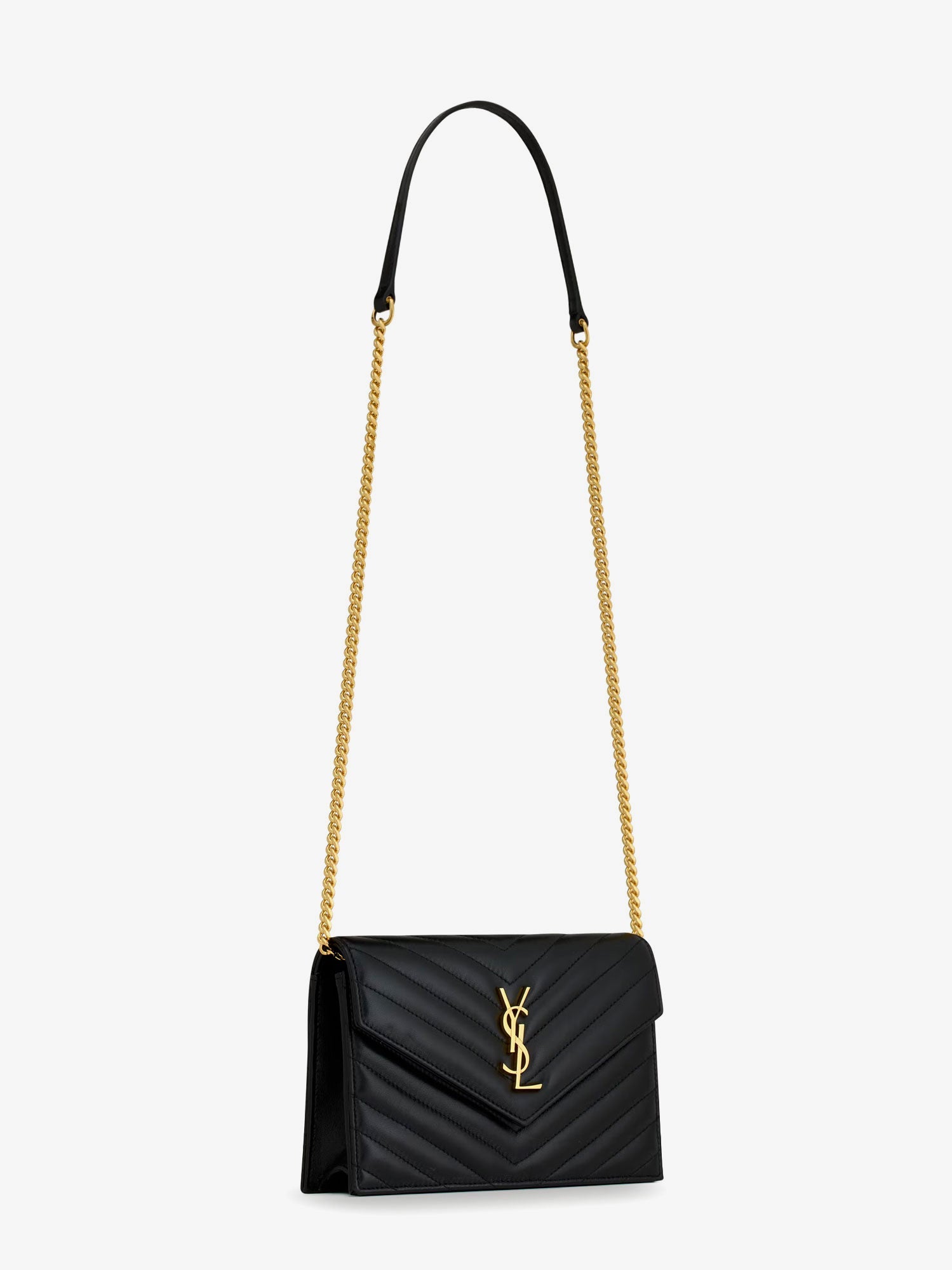 Saint Laurent Envelope Matelassé Lather Shoulder Bag