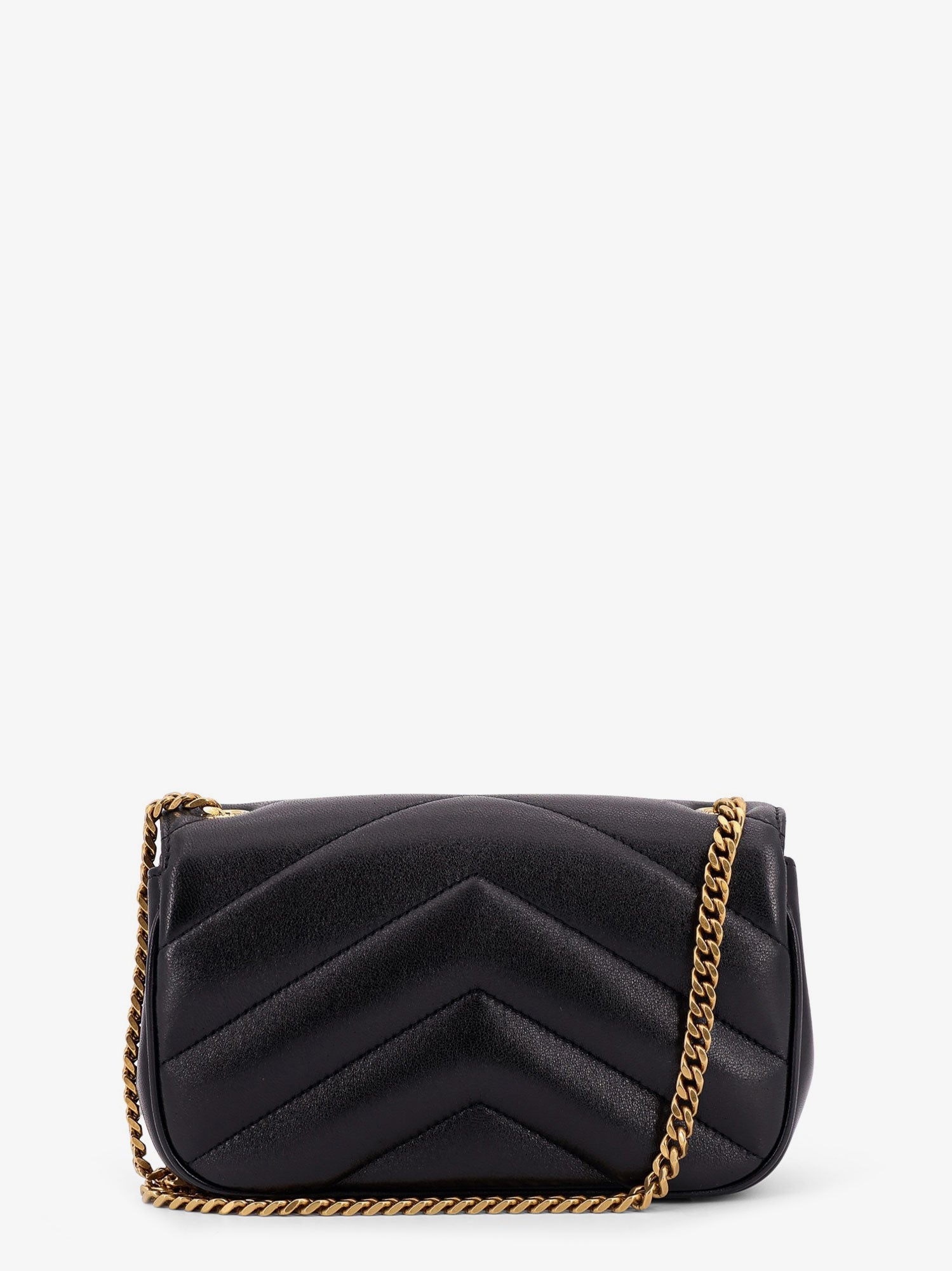 Saint Laurent Loulou Mini Leather Shoulder Bag With Chevron Stitchings