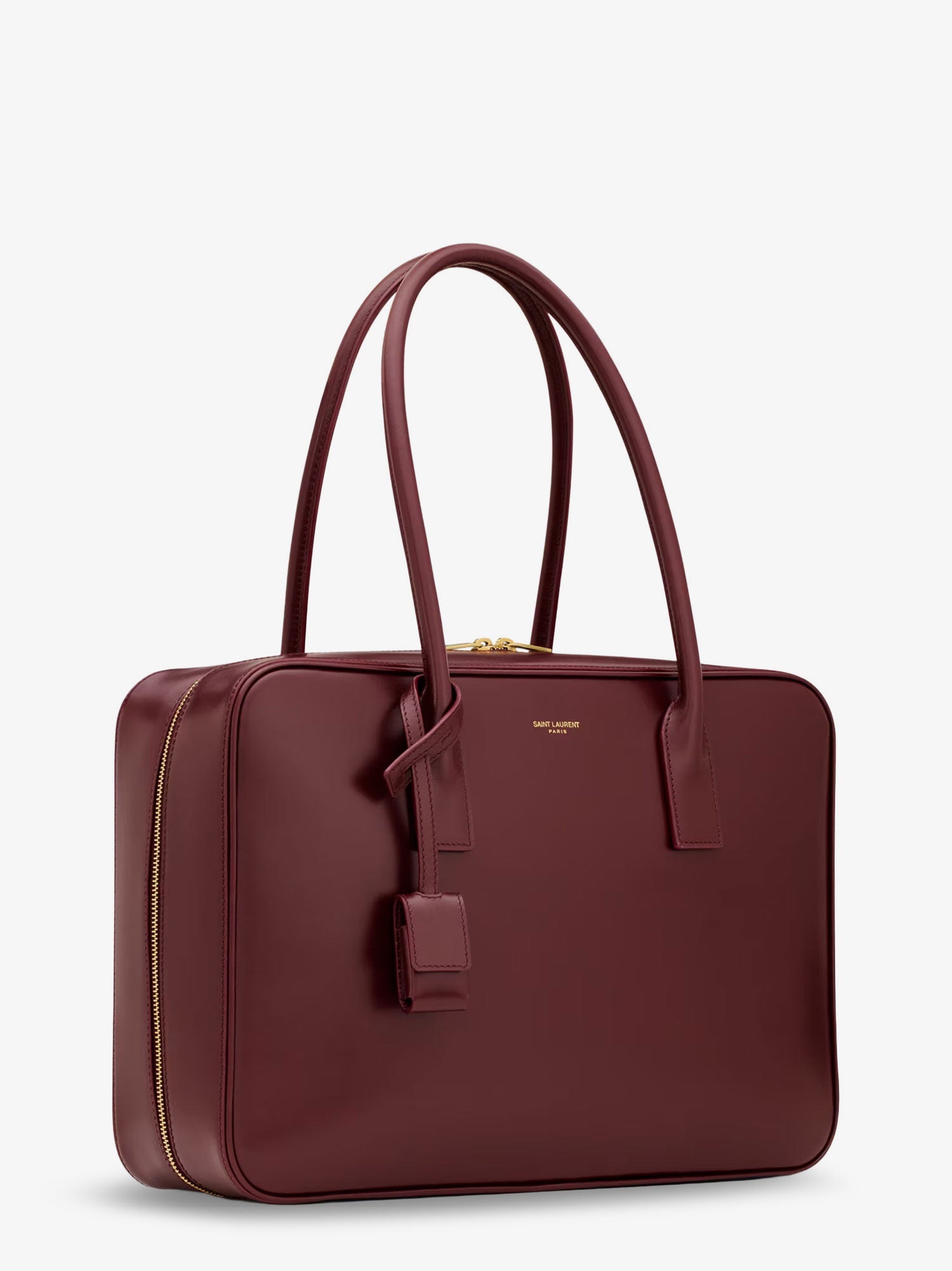 Saint Laurent Sac De Jour In Box Leather Handbag With Metal Lock Detail