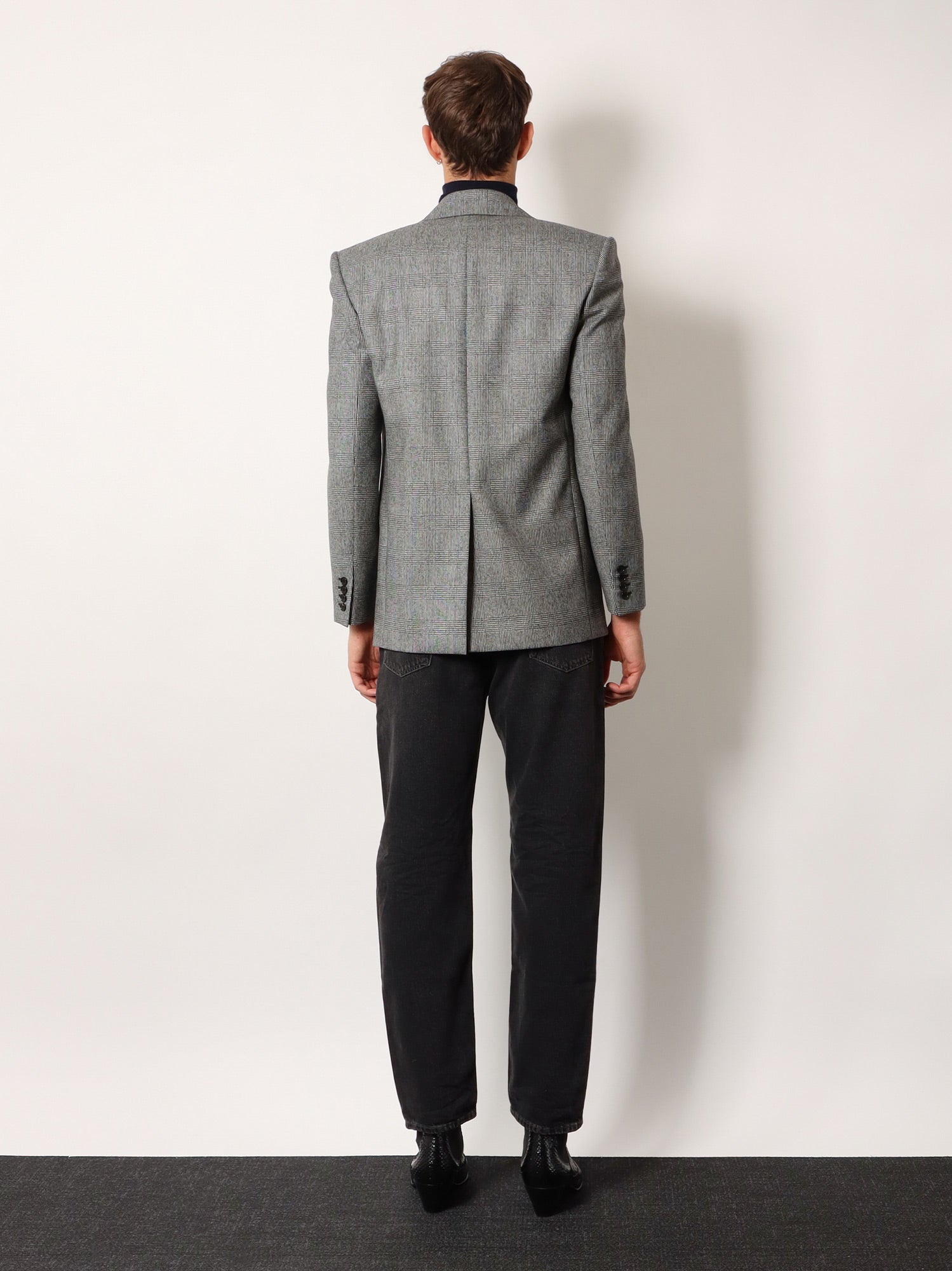 Saint Laurent Prince Of Wales Wool Blazer