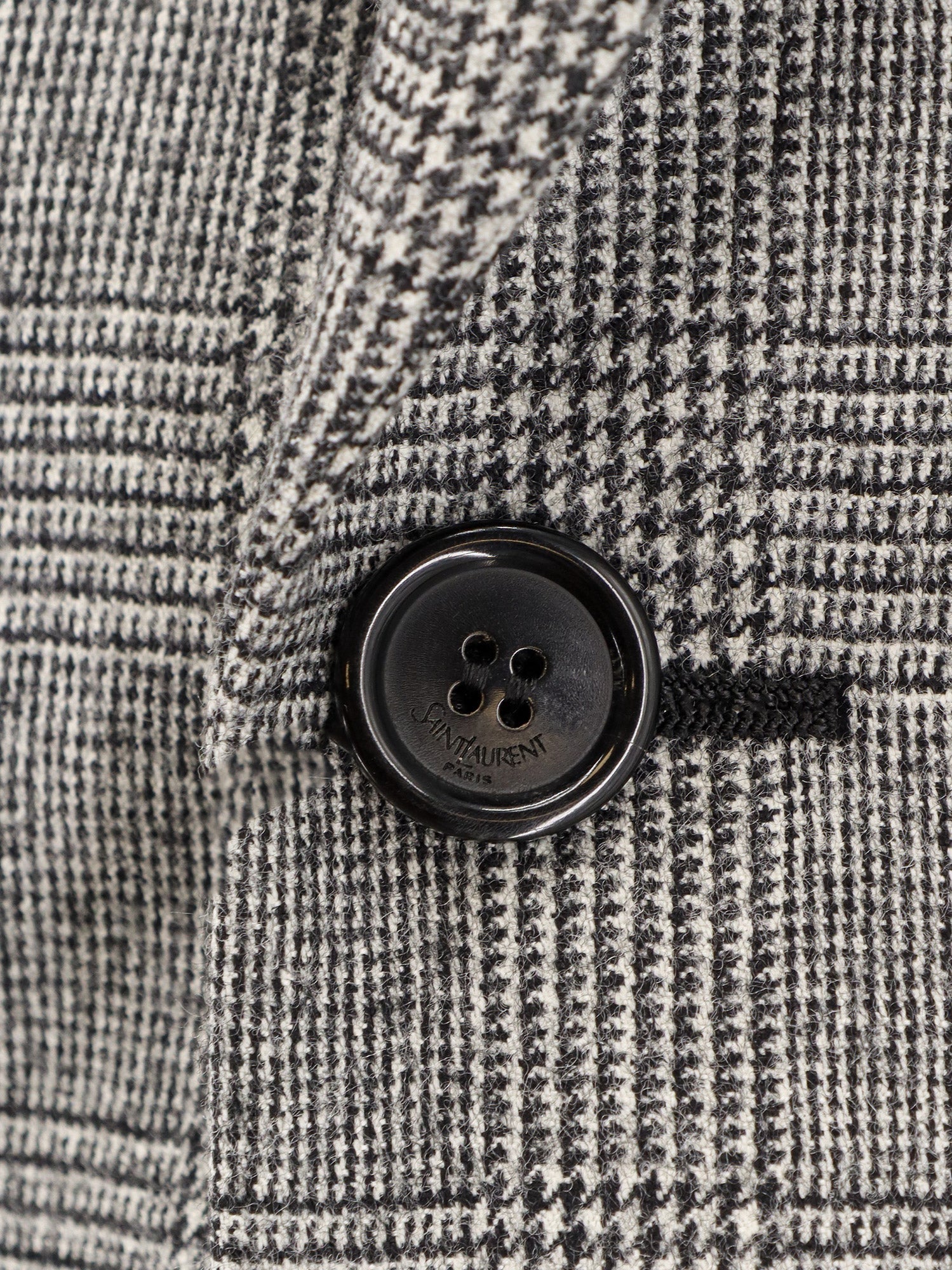 Saint Laurent Prince Of Wales Wool Blazer