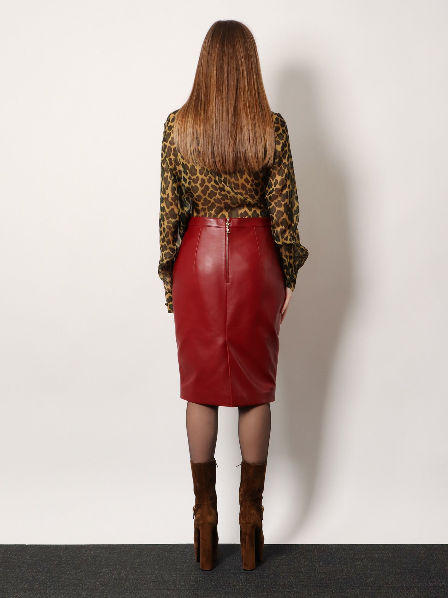 Saint Laurent Cassandra Leather Skirt