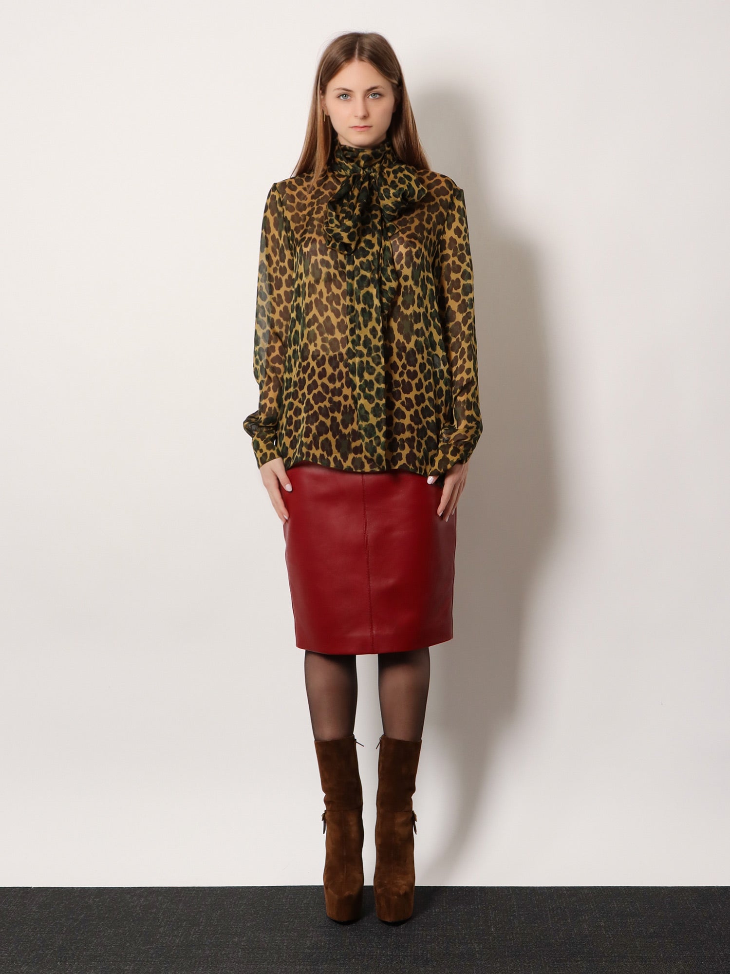 Saint Laurent Silk Shirt With Lavallière Neckline