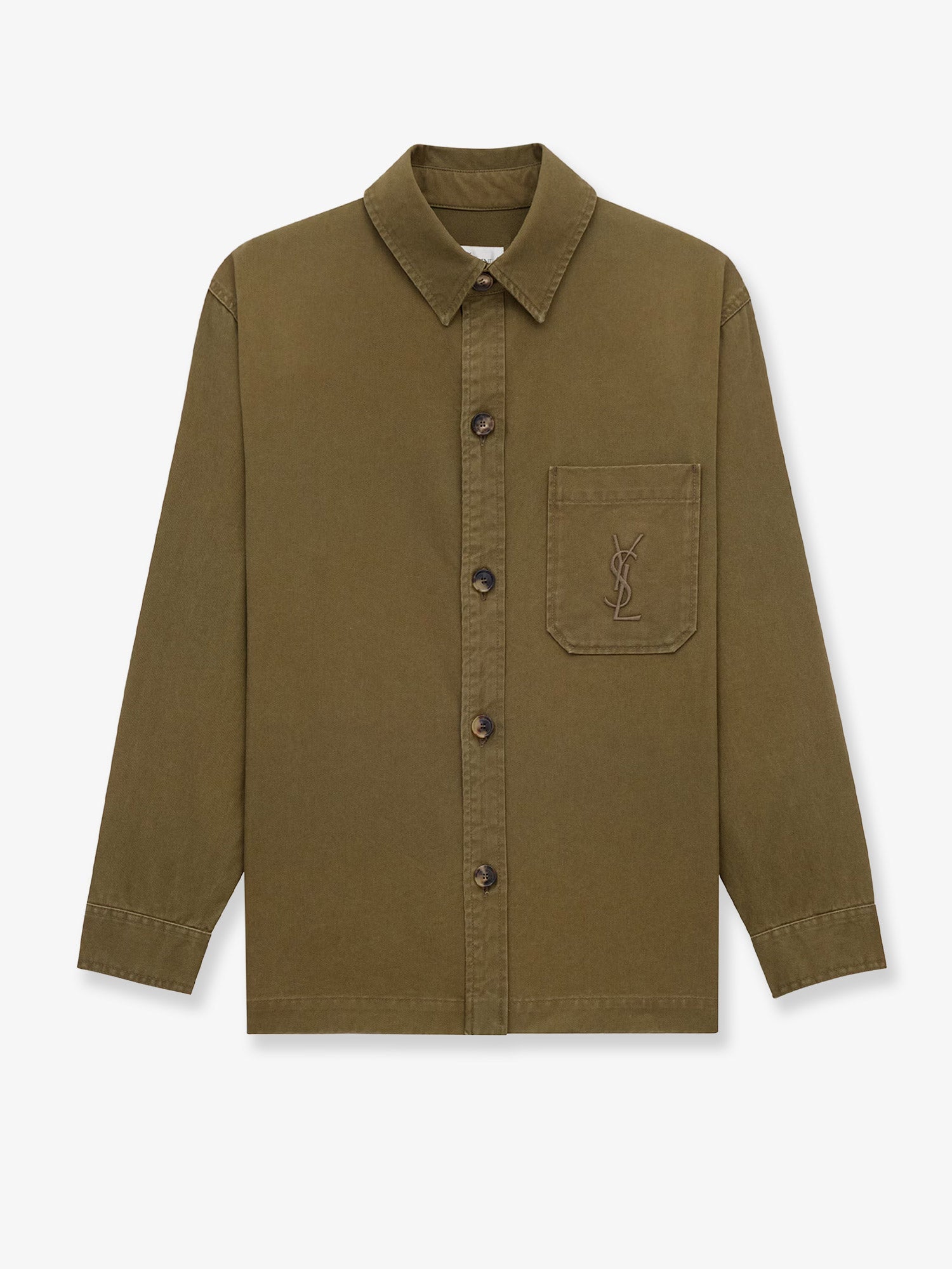 Saint Laurent Cotton And Linen Shirt With Embroidery