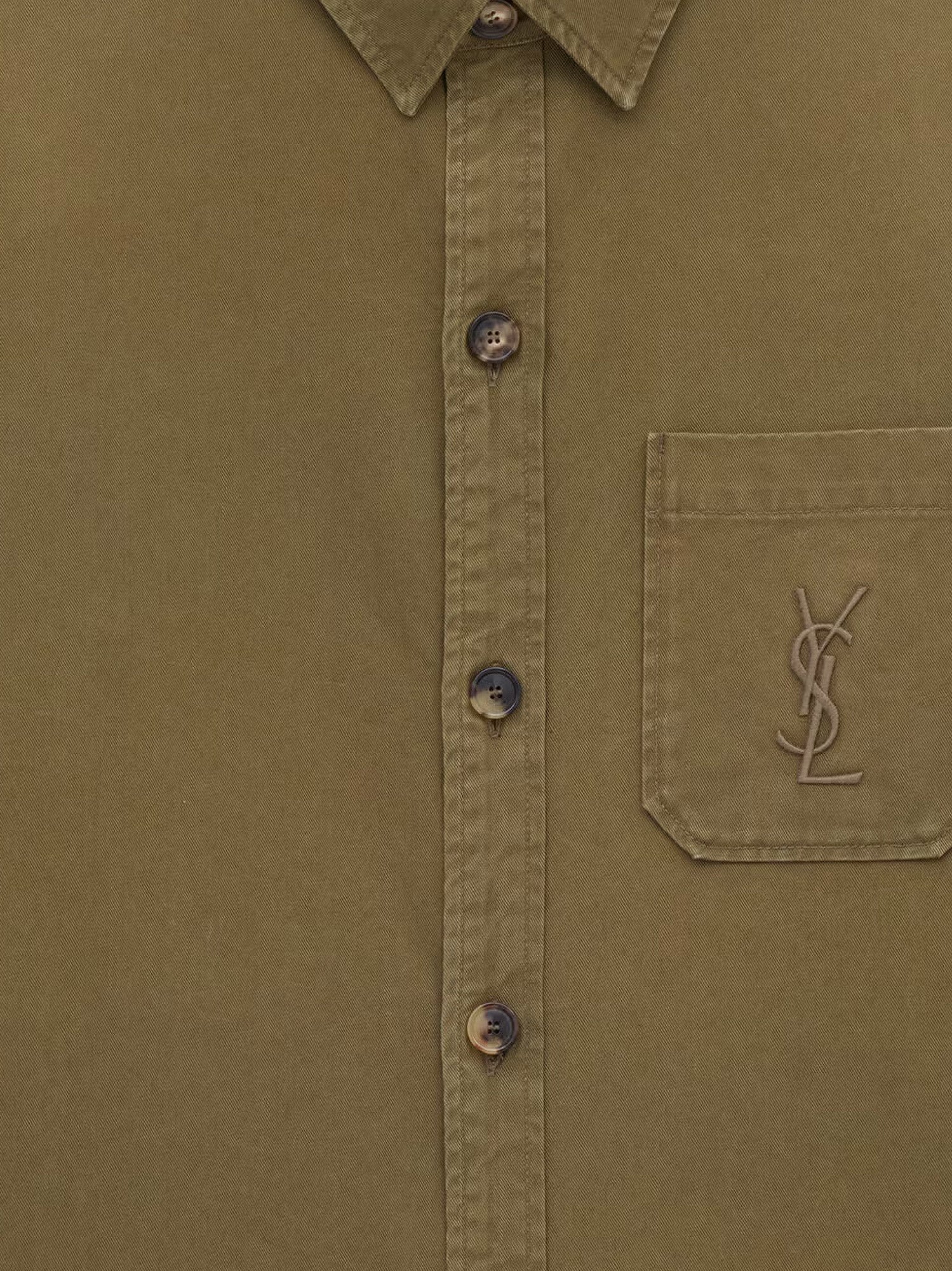 Saint Laurent Cotton And Linen Shirt With Embroidery
