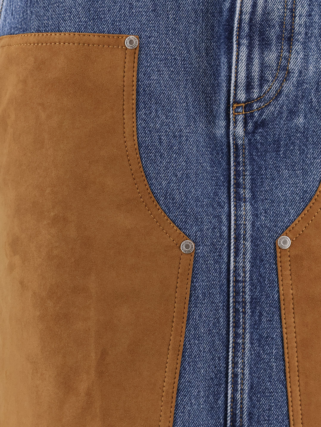 Stella Mccartney Denim Skirt With Suede Inserts