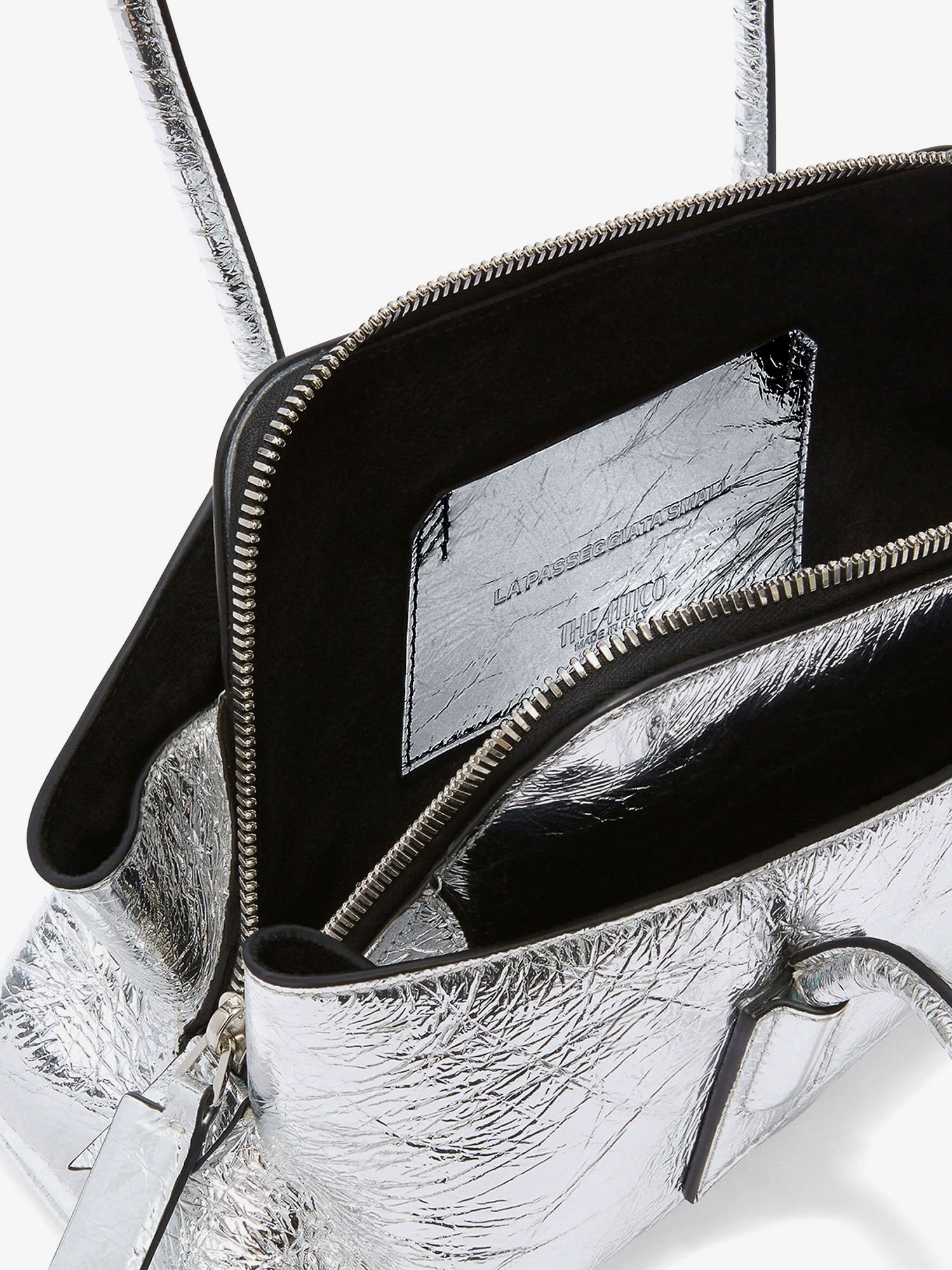 The Attico Laminated Leather La Passeggiata Small Shoulder Bag