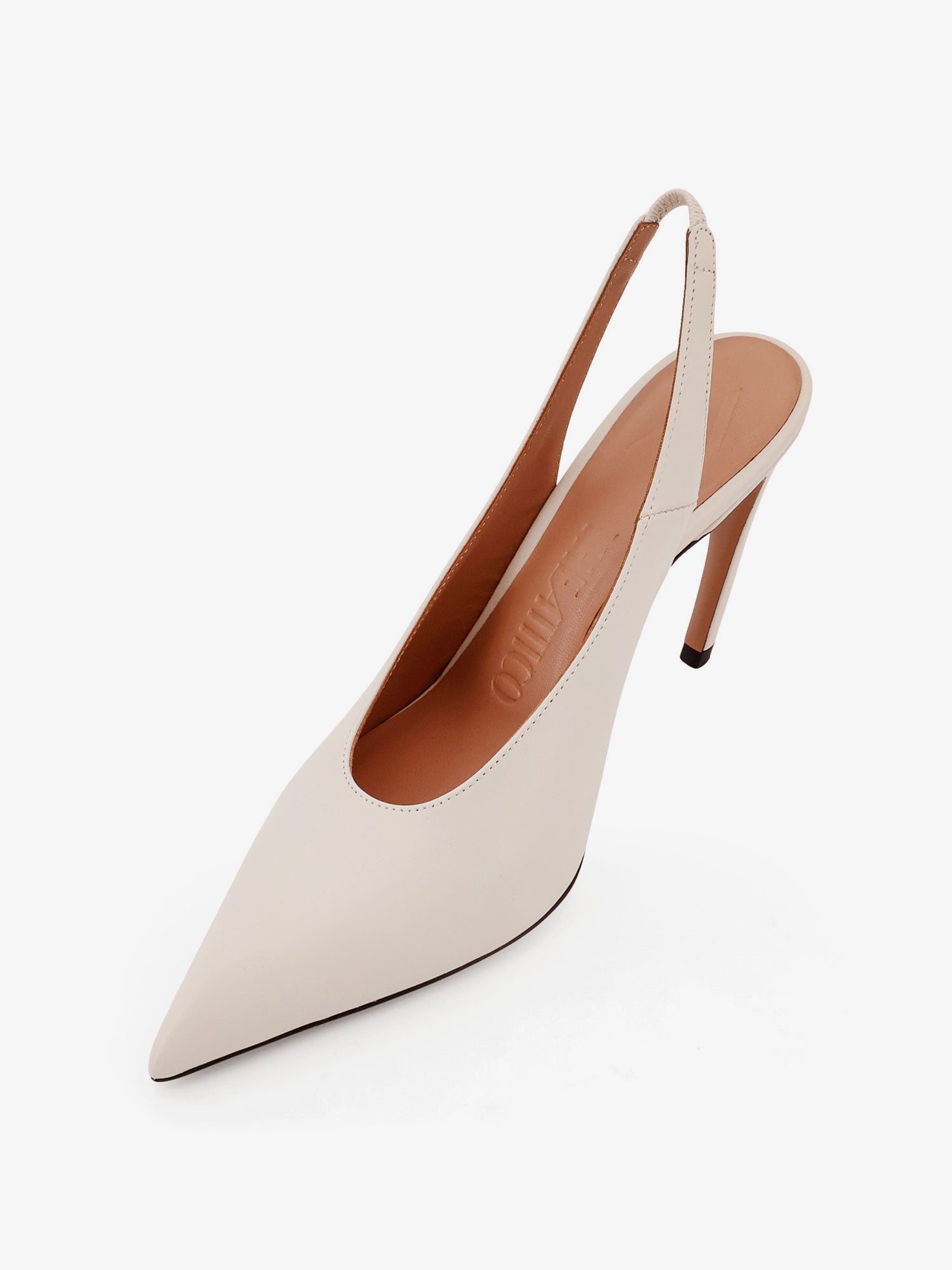 The Attico Viper Leather Slingback Pumps