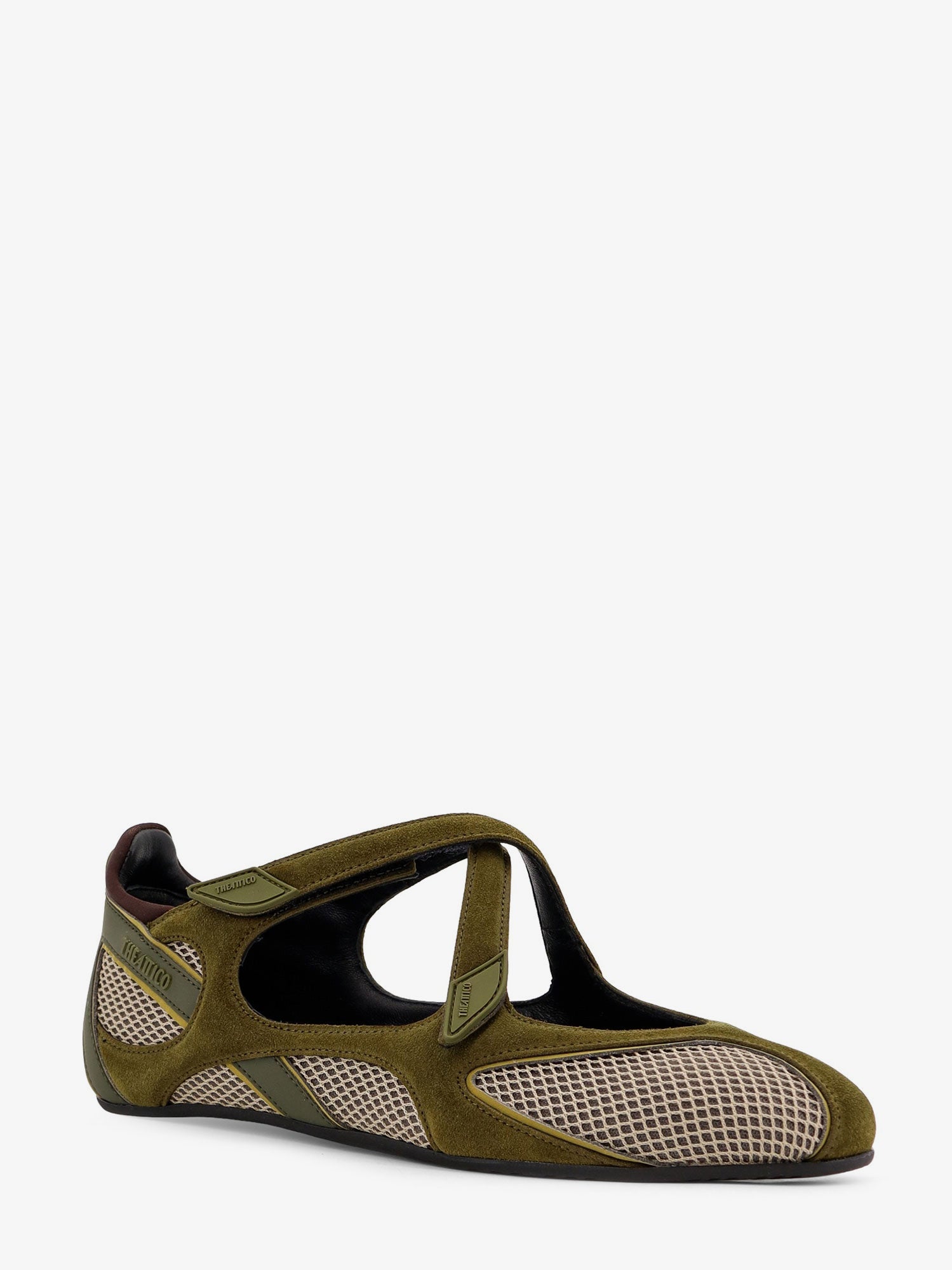 The Attico Floor 01 Mesh And Suede Ballerinas Flat