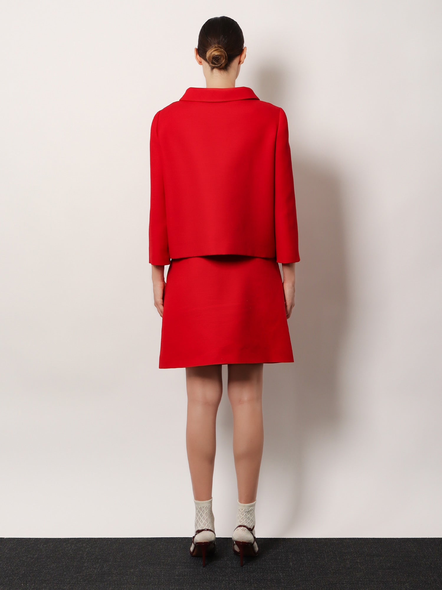 Valentino Crepe Couture Skirt With Heart Jewel Buttons