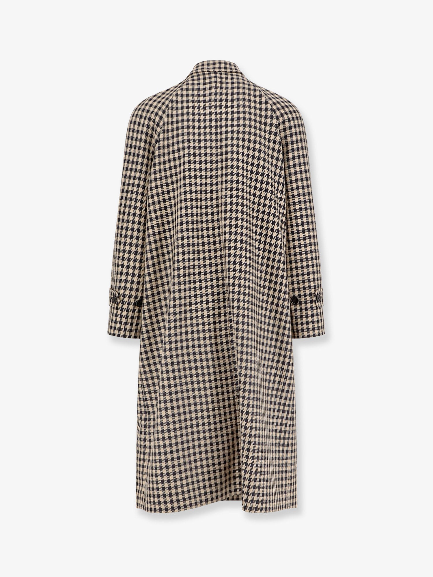 Valentino Wool And Cotton Coat With Vichy Motif
