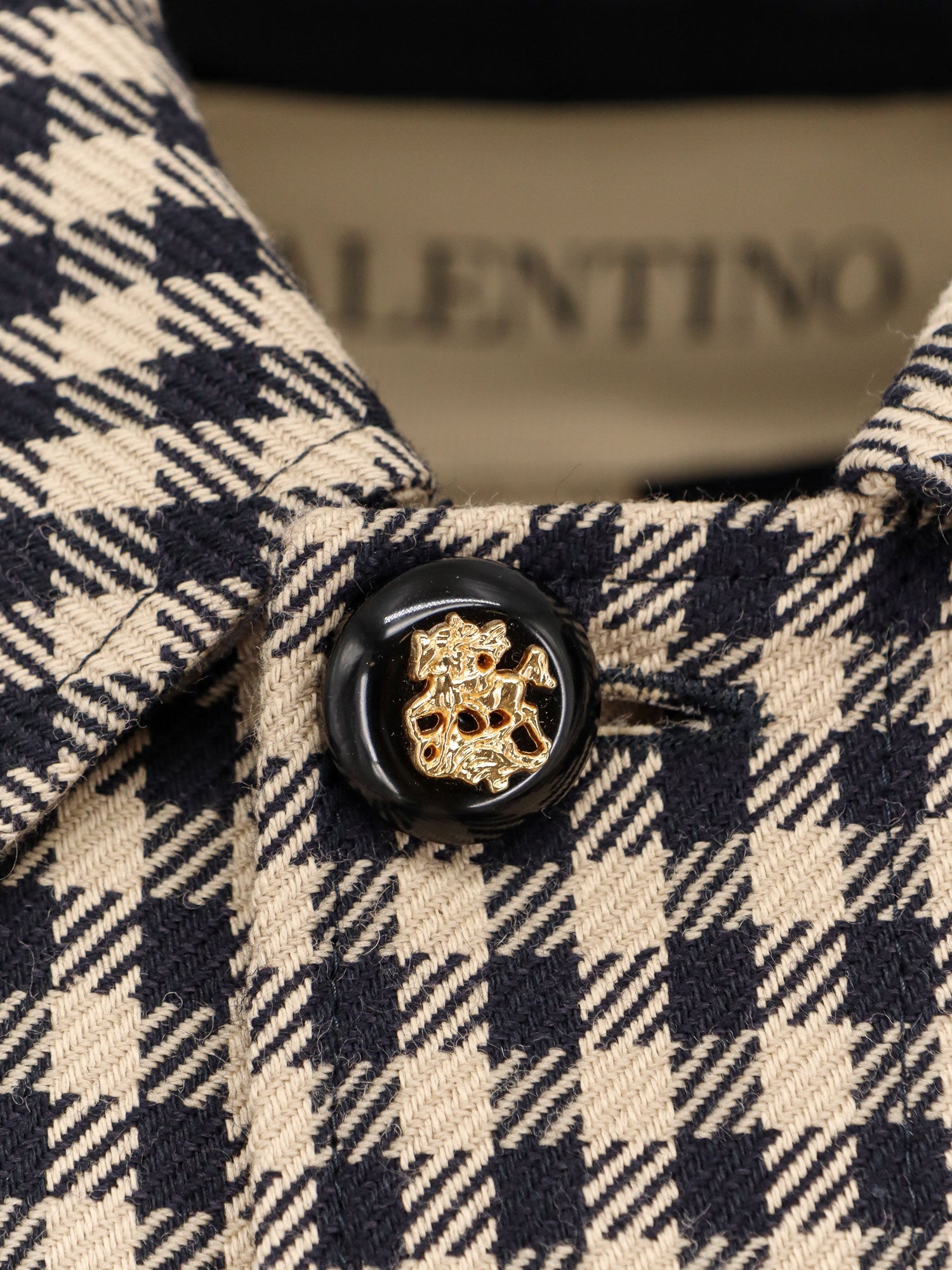 Valentino Wool And Cotton Coat With Vichy Motif