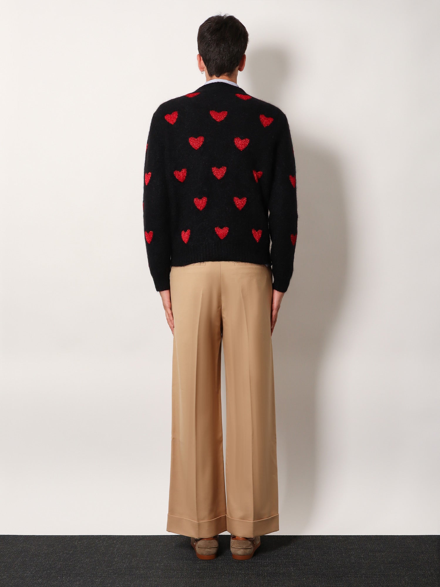 Valentino Wool And Mohair Sweater With Lurex Hearts