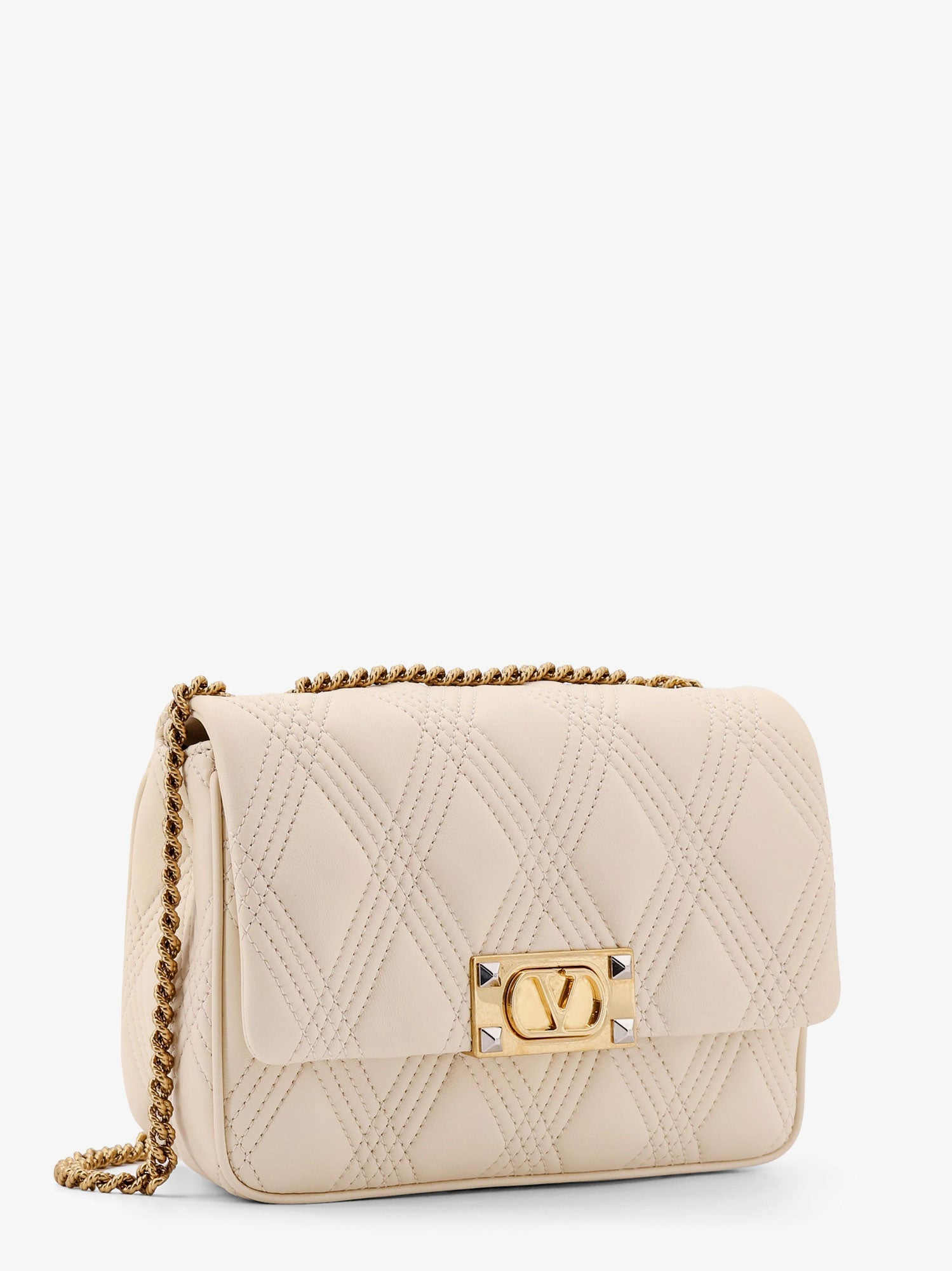 Valentino Valentino Garavani Quiltie 67 Leather Medium Shoulder Bag With Chain