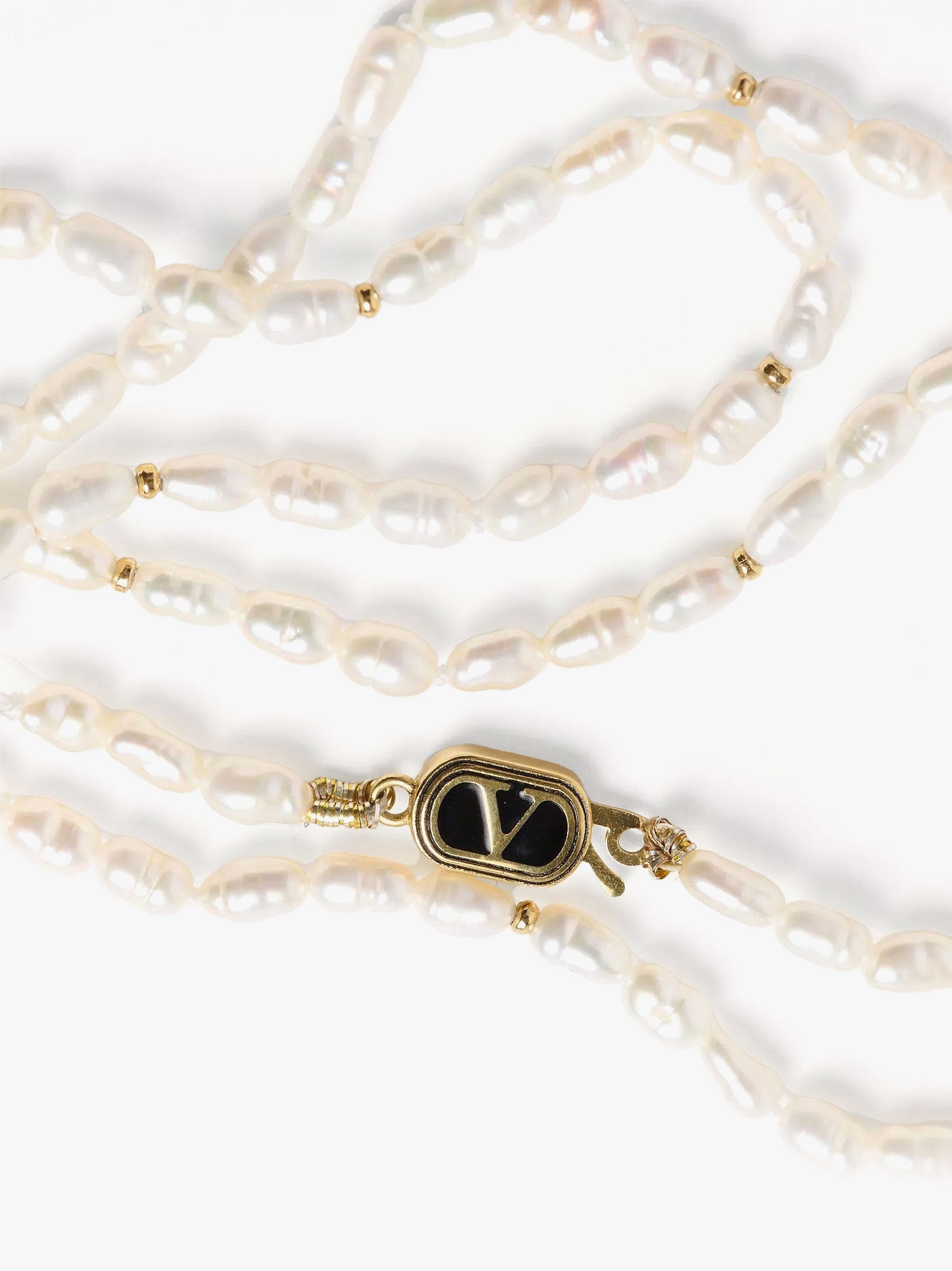 Valentino Metal Necklace With Pearls