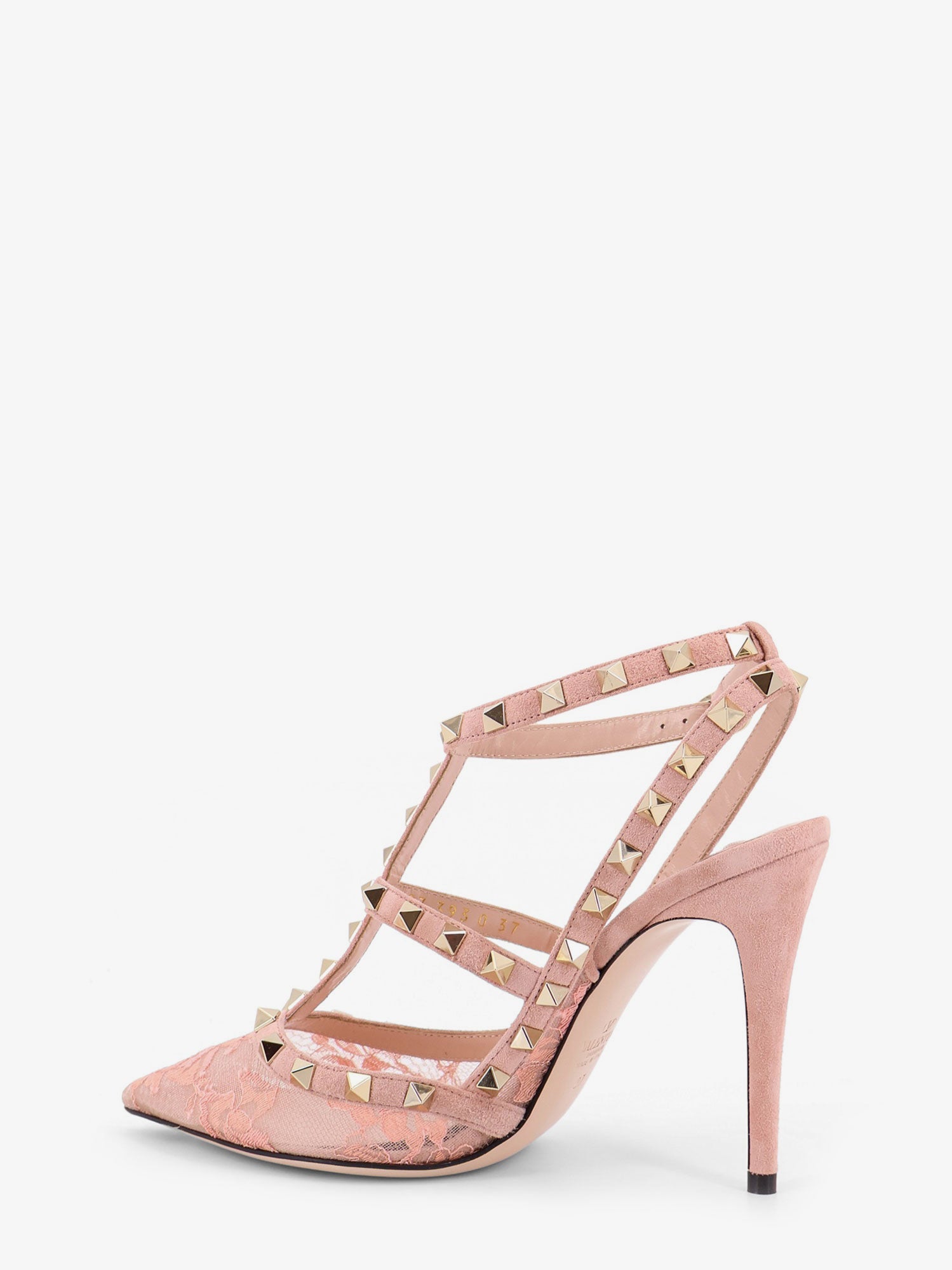 Valentino Rockstud Suede And Lace Pumps