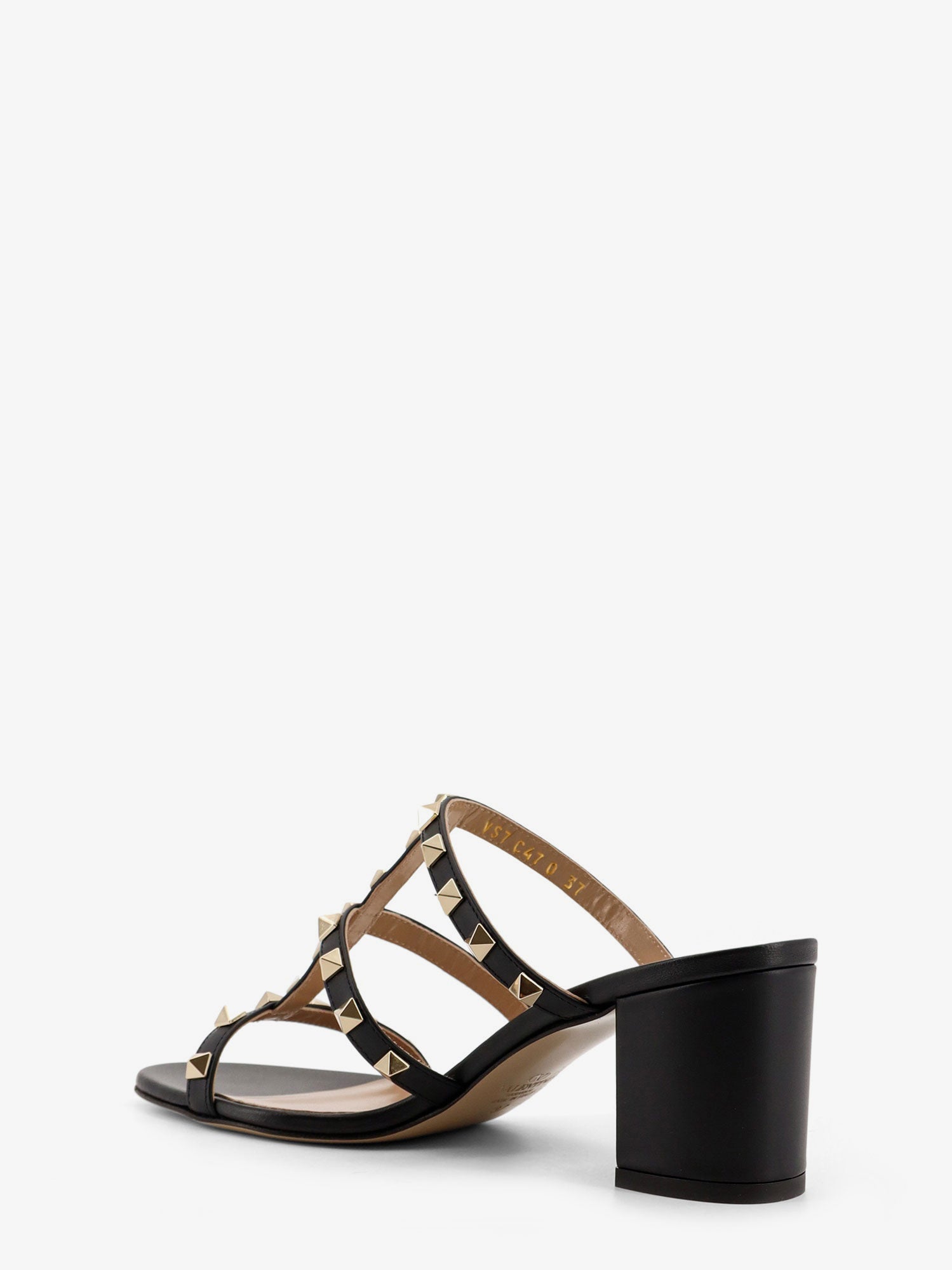 Valentino Rockstud Slide Leather Sandals