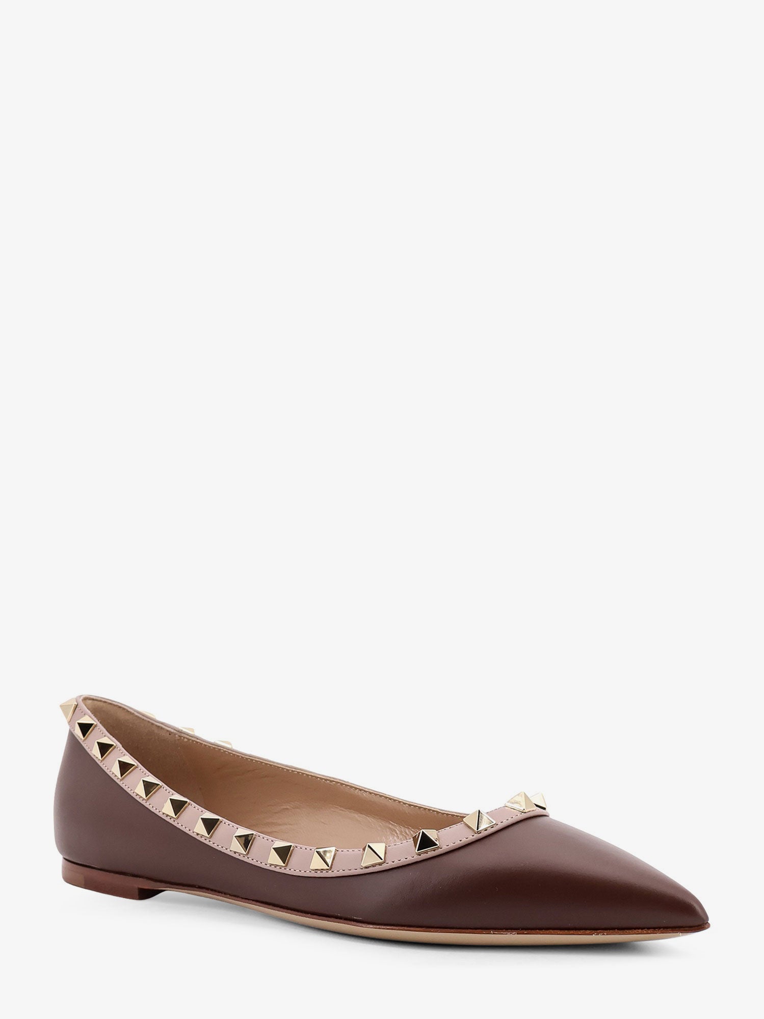 Valentino Rockstud Leather Ballerinas