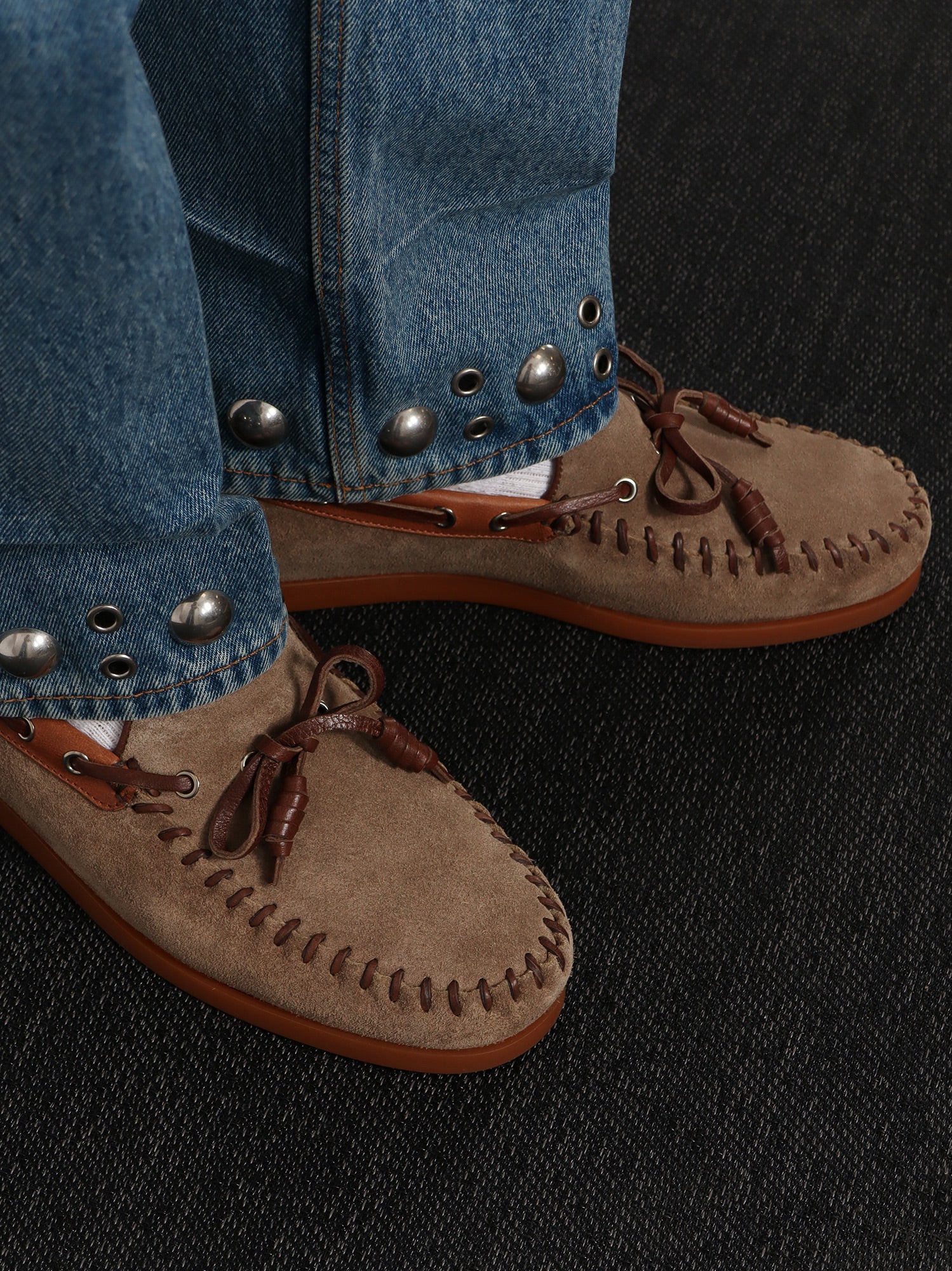 Valentino Palm Avenue Suede And Leather Loafers