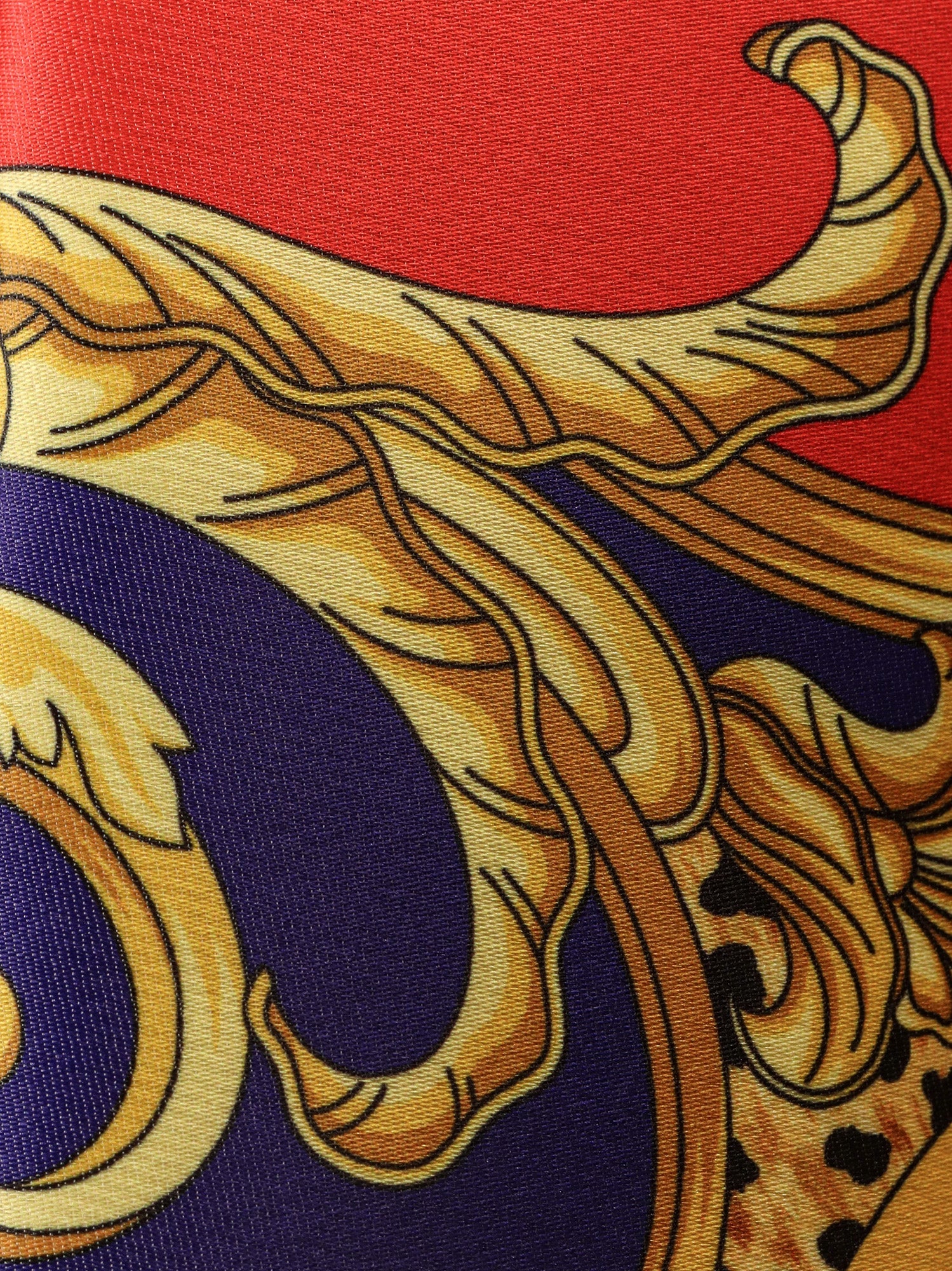 Versace Cheetah Barocco Silk Duchesse Skirt