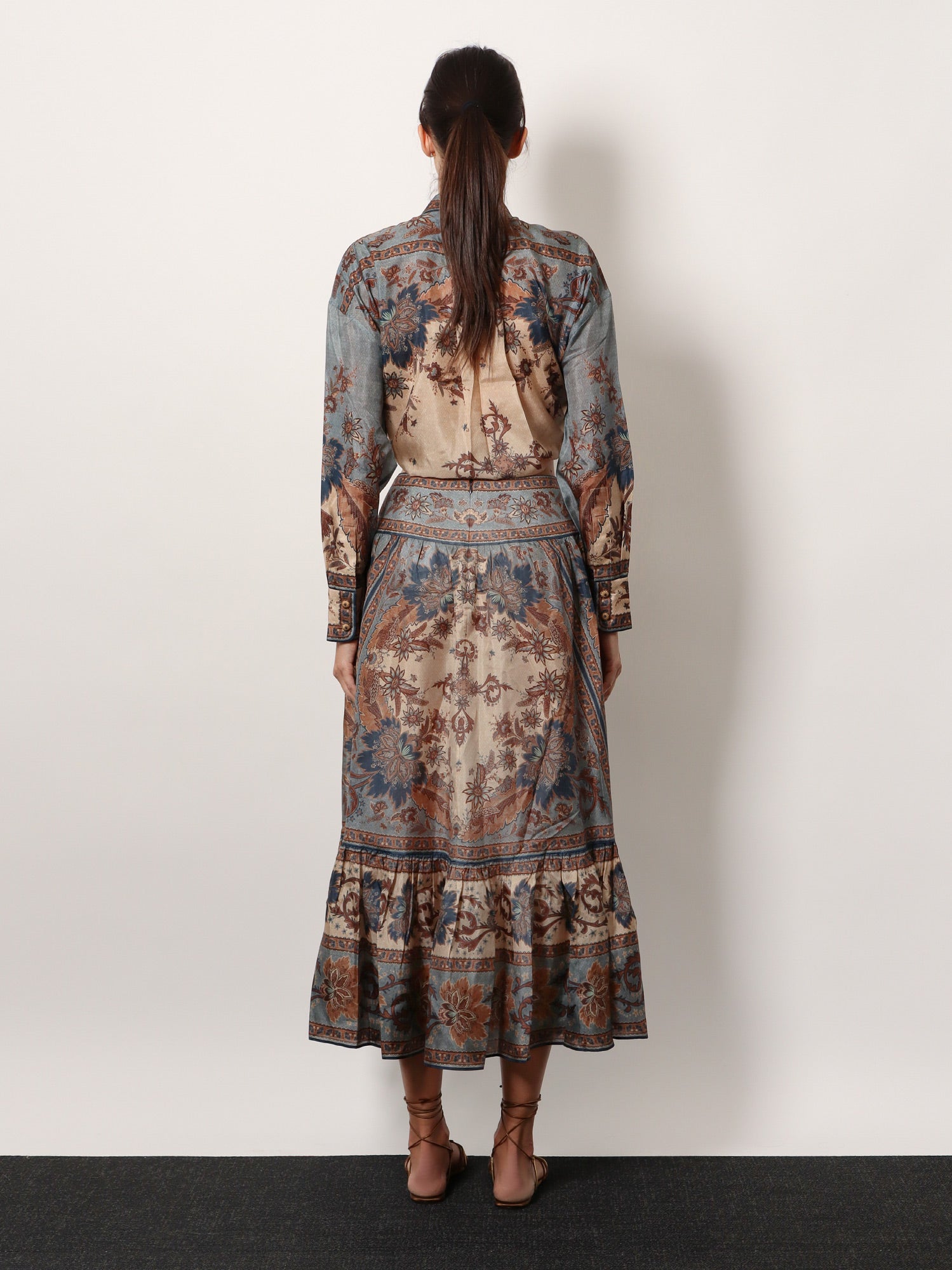 Zimmermann Ascension Tiered Midi Skirt