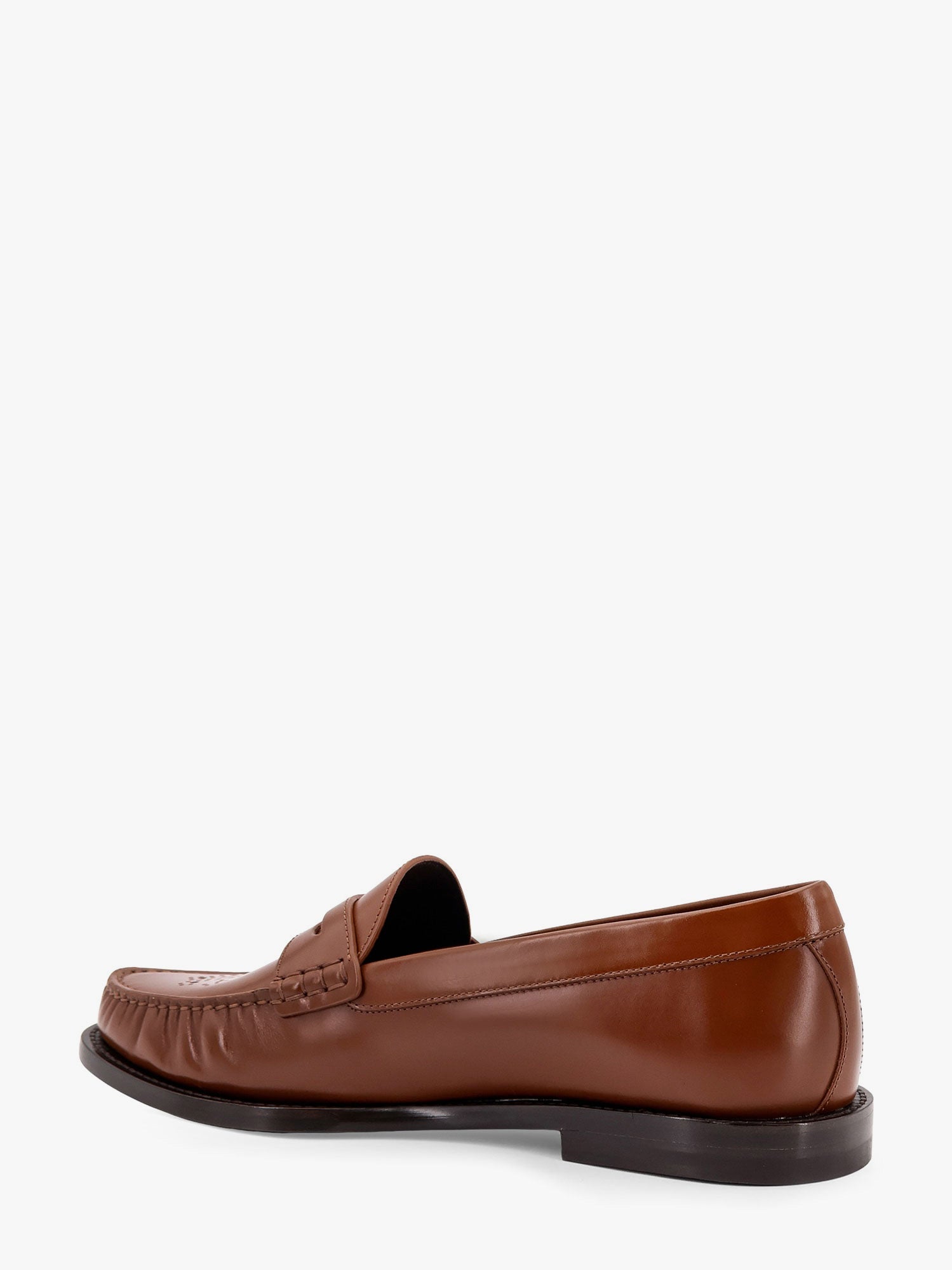 Celine Vivienne Leather Loafer With Perforated Triomphe Logo