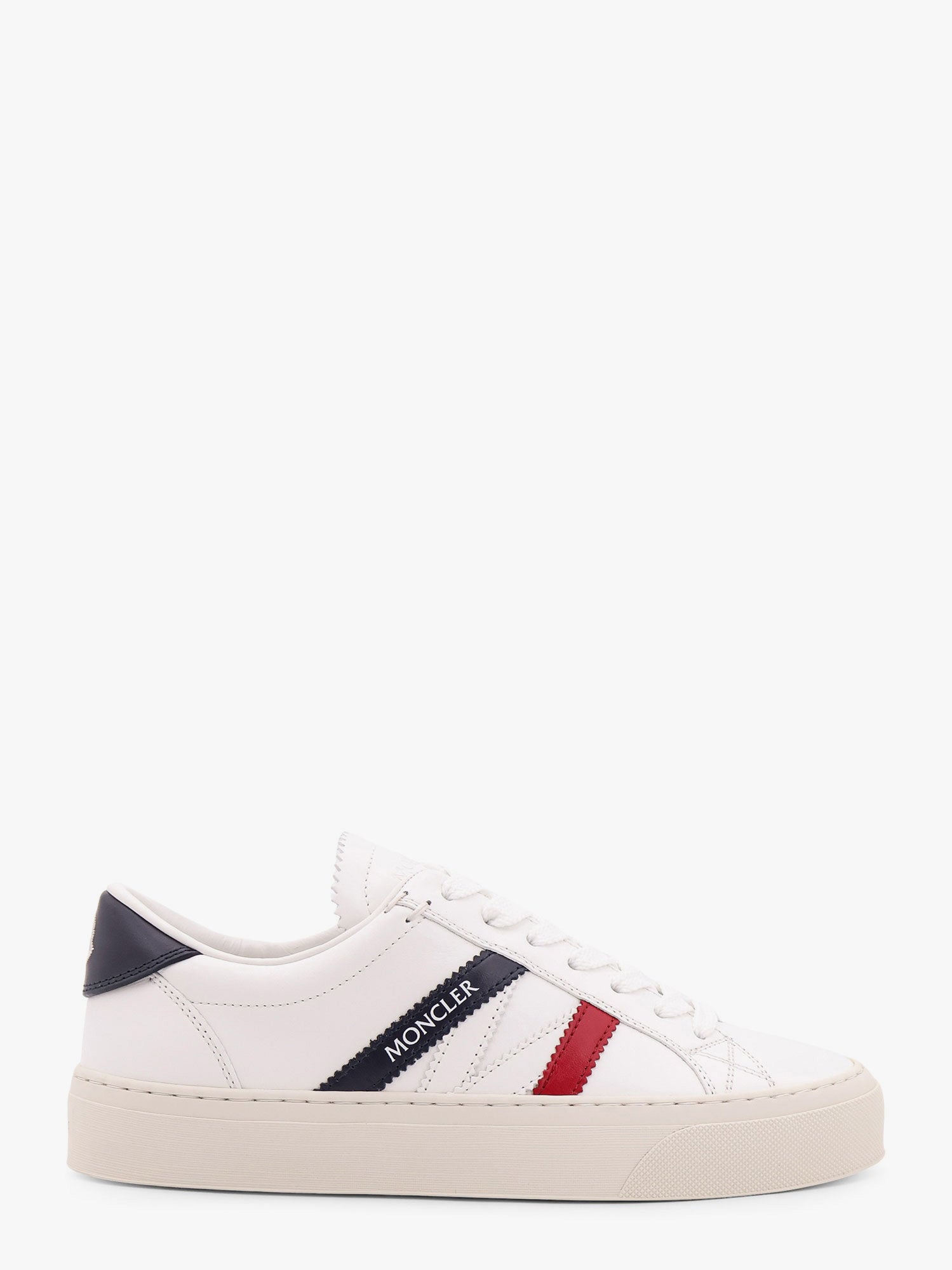 Moncler Monaco2 Leather Sneakers With Logo Print