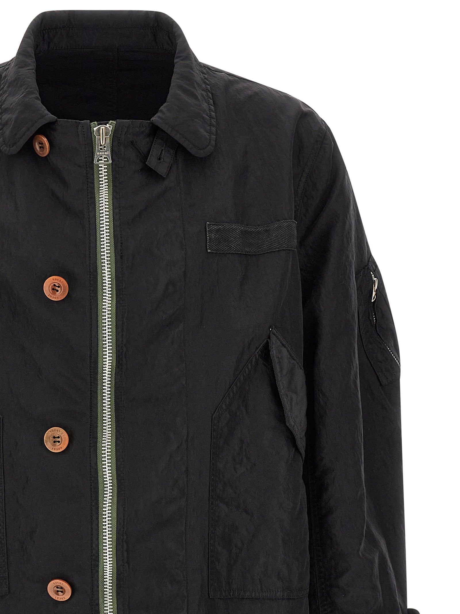 Sacai Crumpled Effect Coat