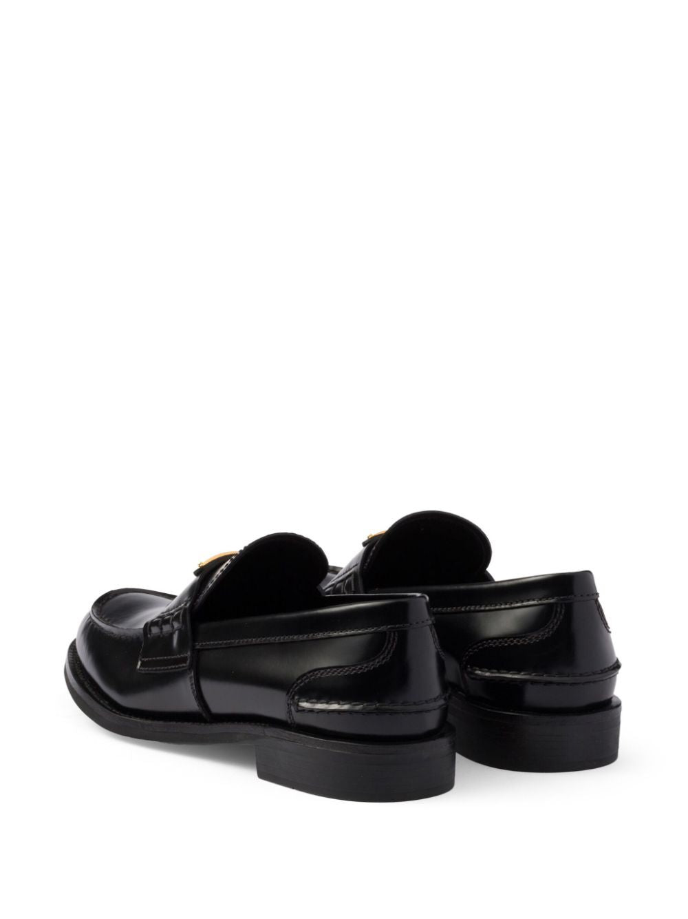 Prada Brushed Leather Loafers With Leather Band
