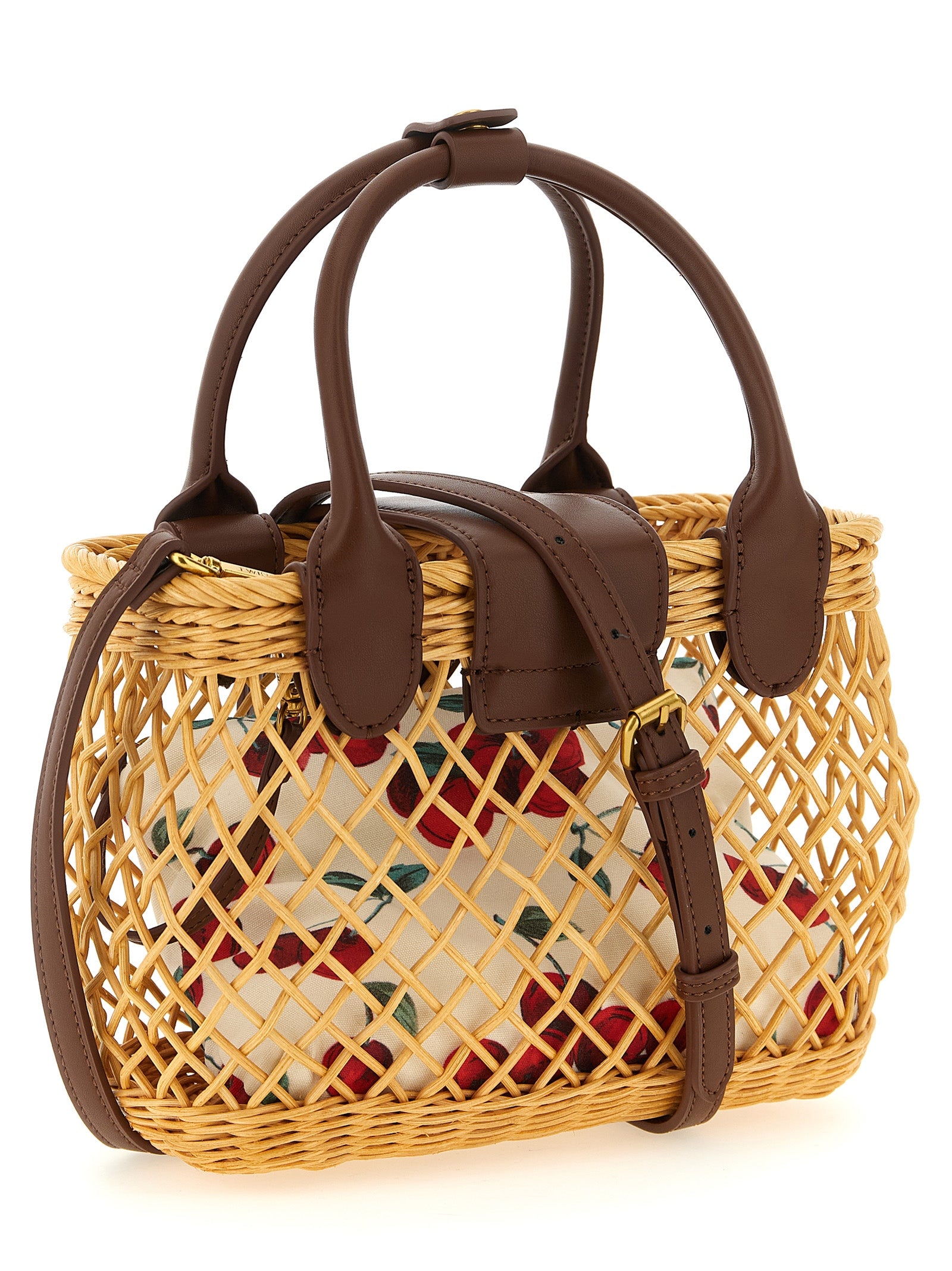 Twin Set Wicker Basket Shoulder Strap