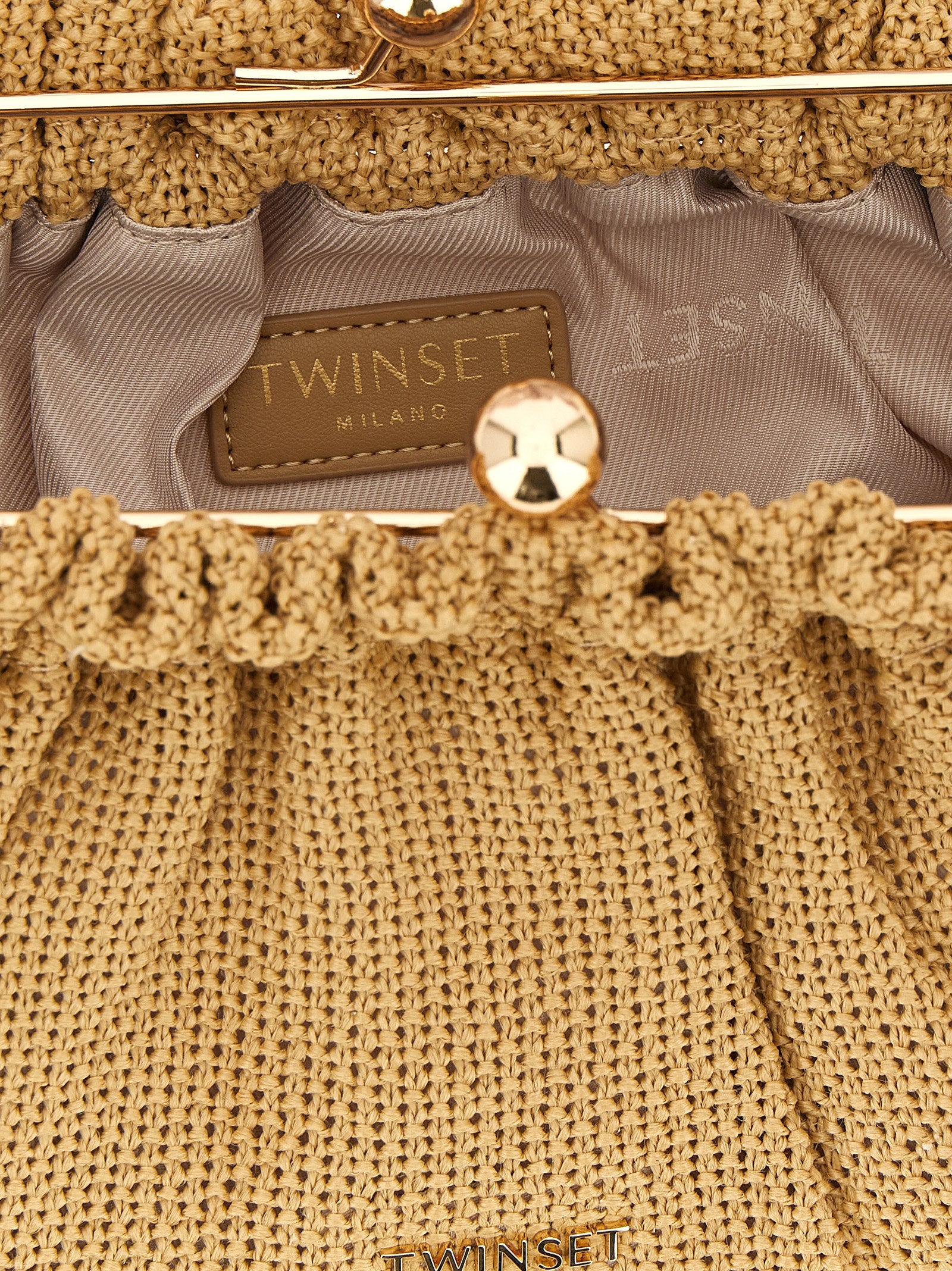 Twin Set Braided Raffia Clutch