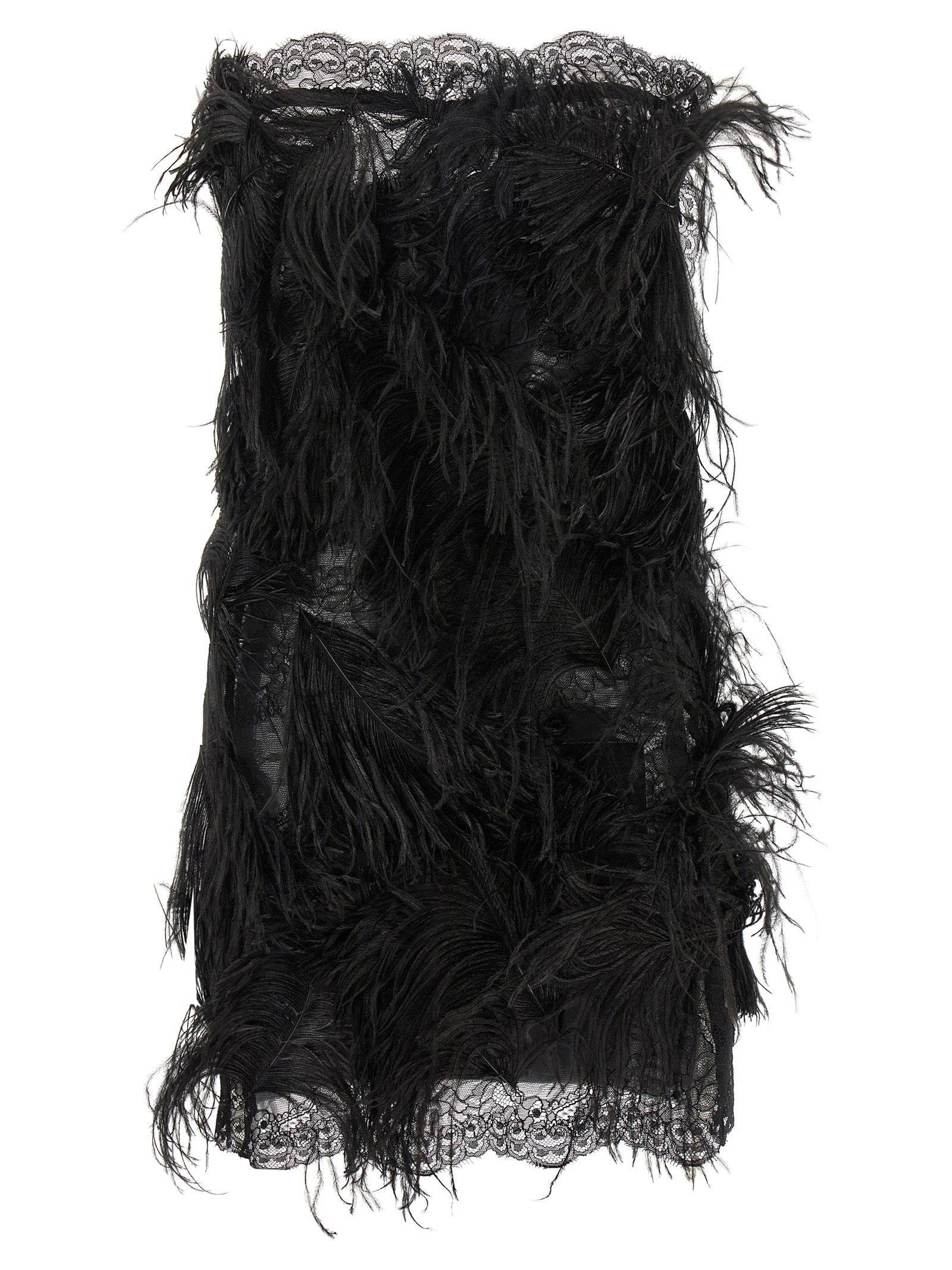 The Attico Lace And Feather Dress