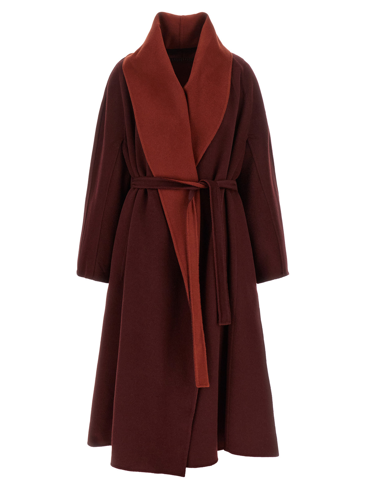 Max Mara Atelier Burgundy 'Ululo' Reversible Coat