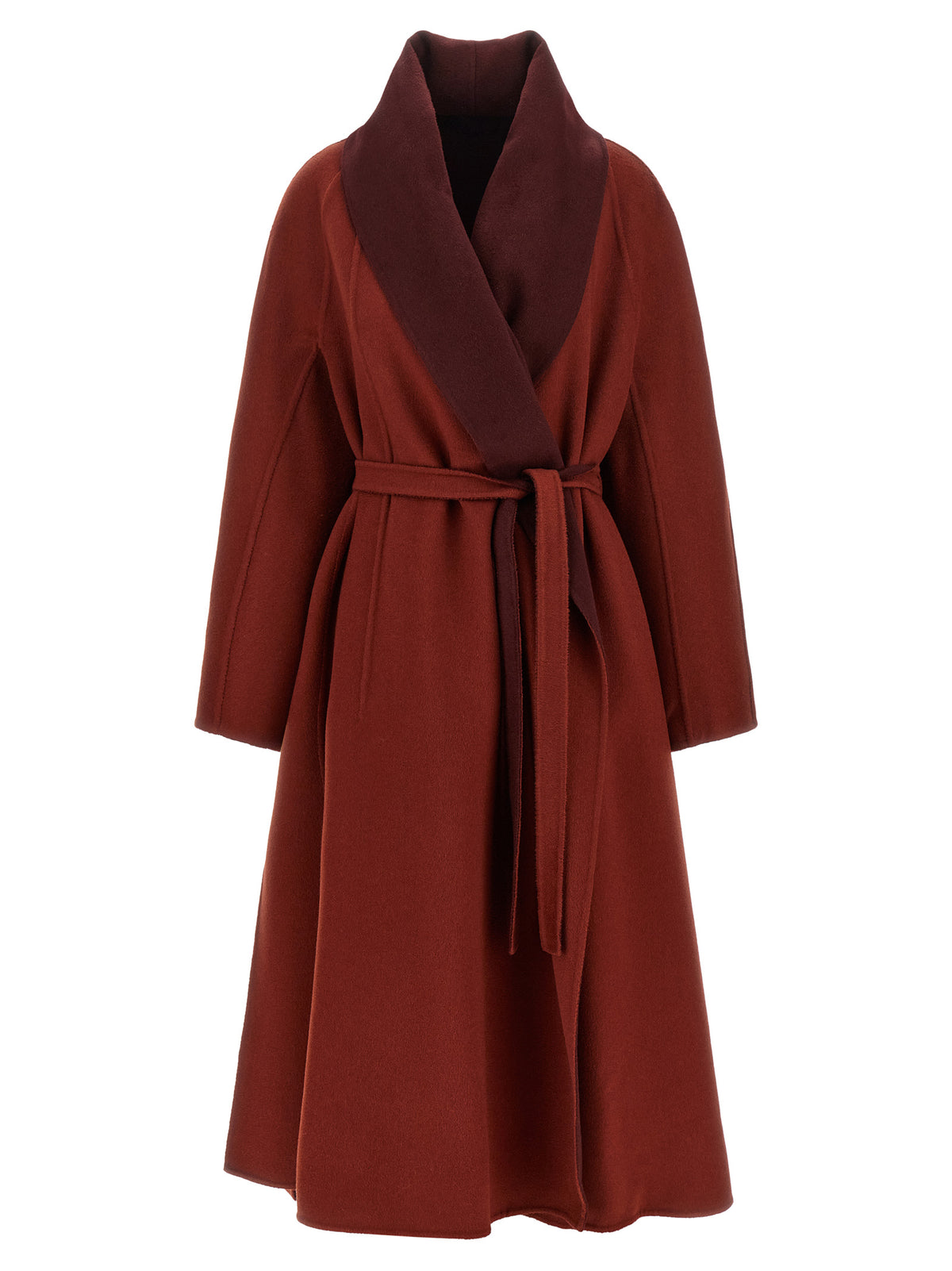 Max Mara Atelier Burgundy 'Ululo' Reversible Coat