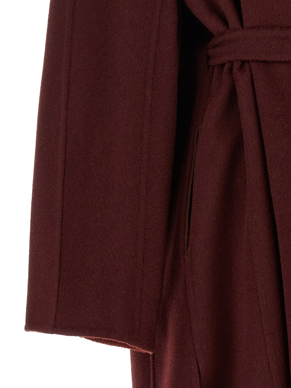 Max Mara Atelier Burgundy 'Ululo' Reversible Coat