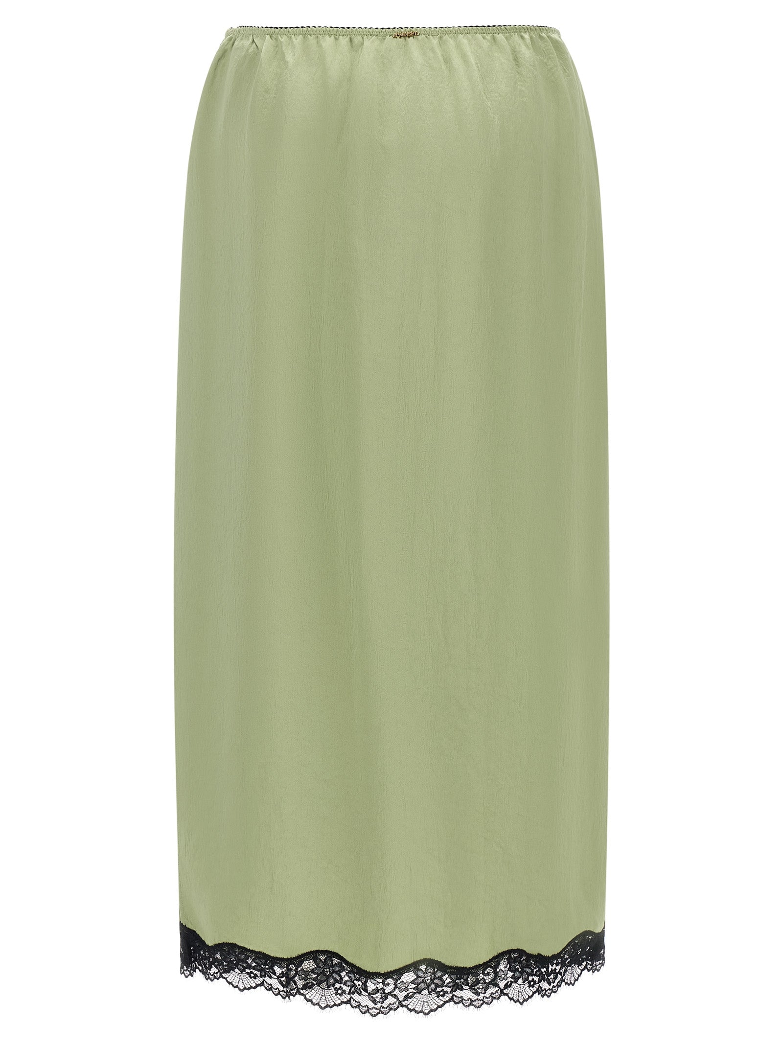 Twin Set Satin Froissé And Lace Skirt