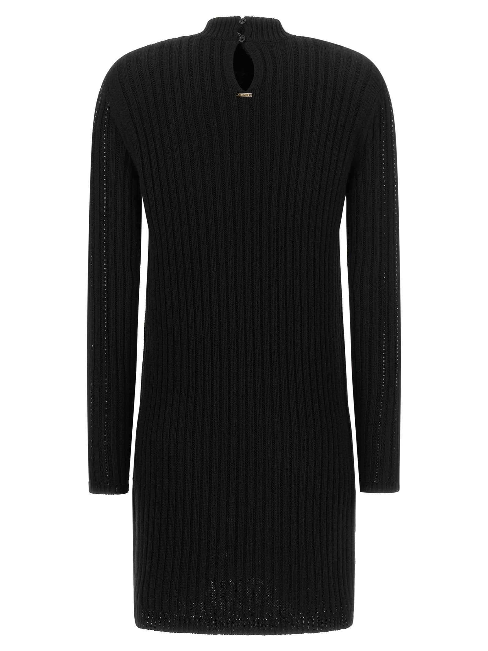 Twin Set Ribbed Dress With Rhinestones