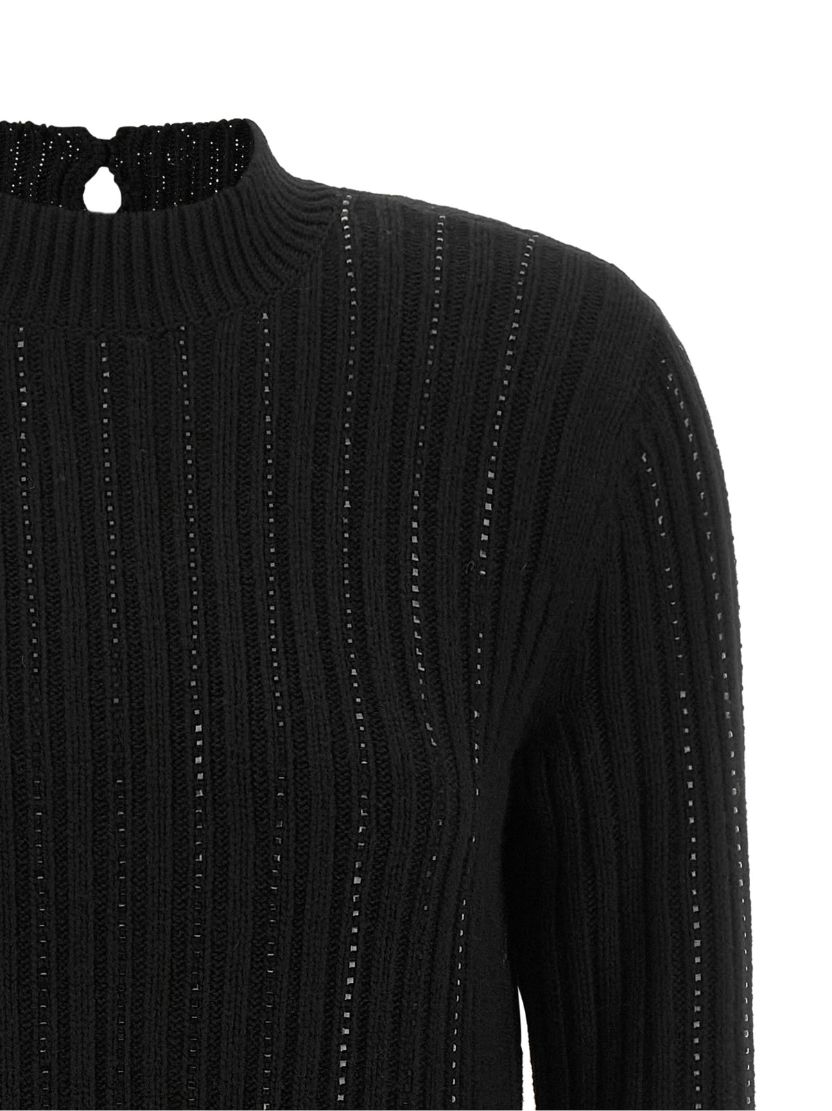 Twin Set Ribbed Dress With Rhinestones