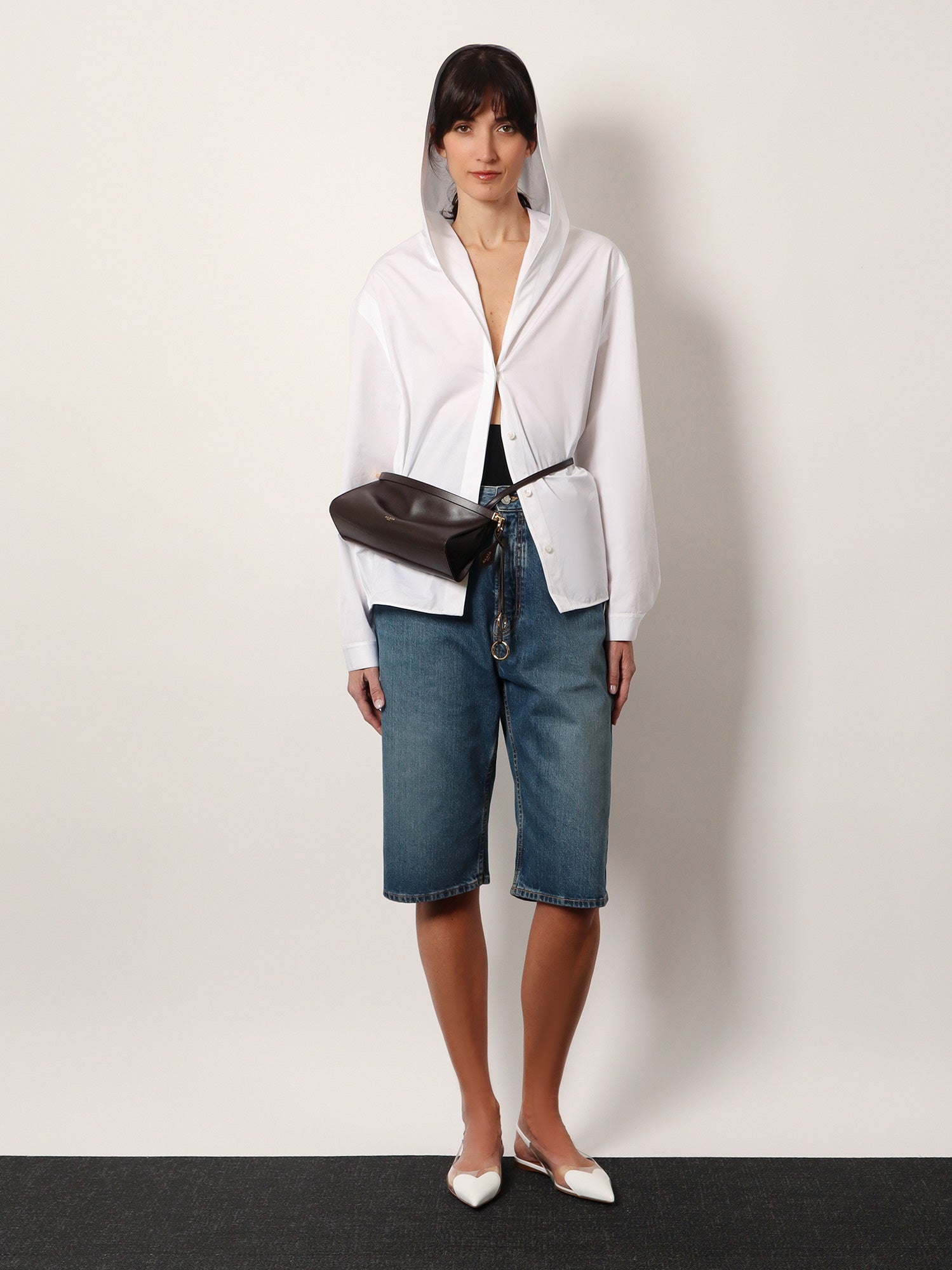 Alaïa Le Click East West Small Leather Crossbody Bag