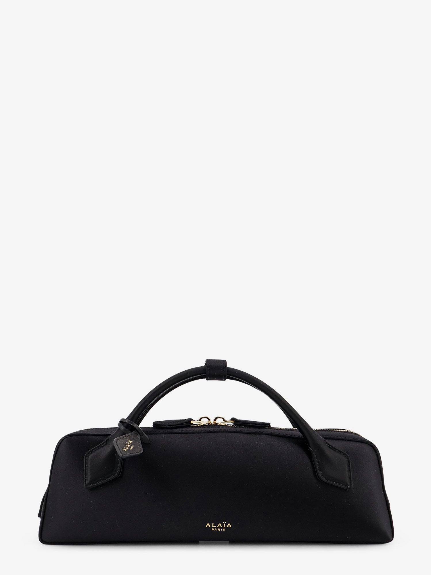 Alaïa Le Teckel Satin Handbag With Logo On The Front